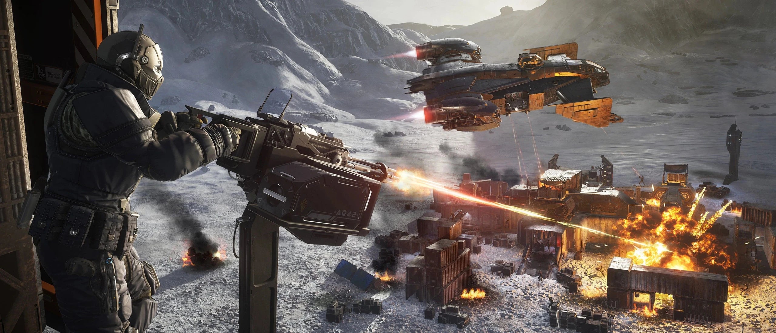 Cutlass Steel - firing mounted guns from the Cutlass Steel in Star Citizen