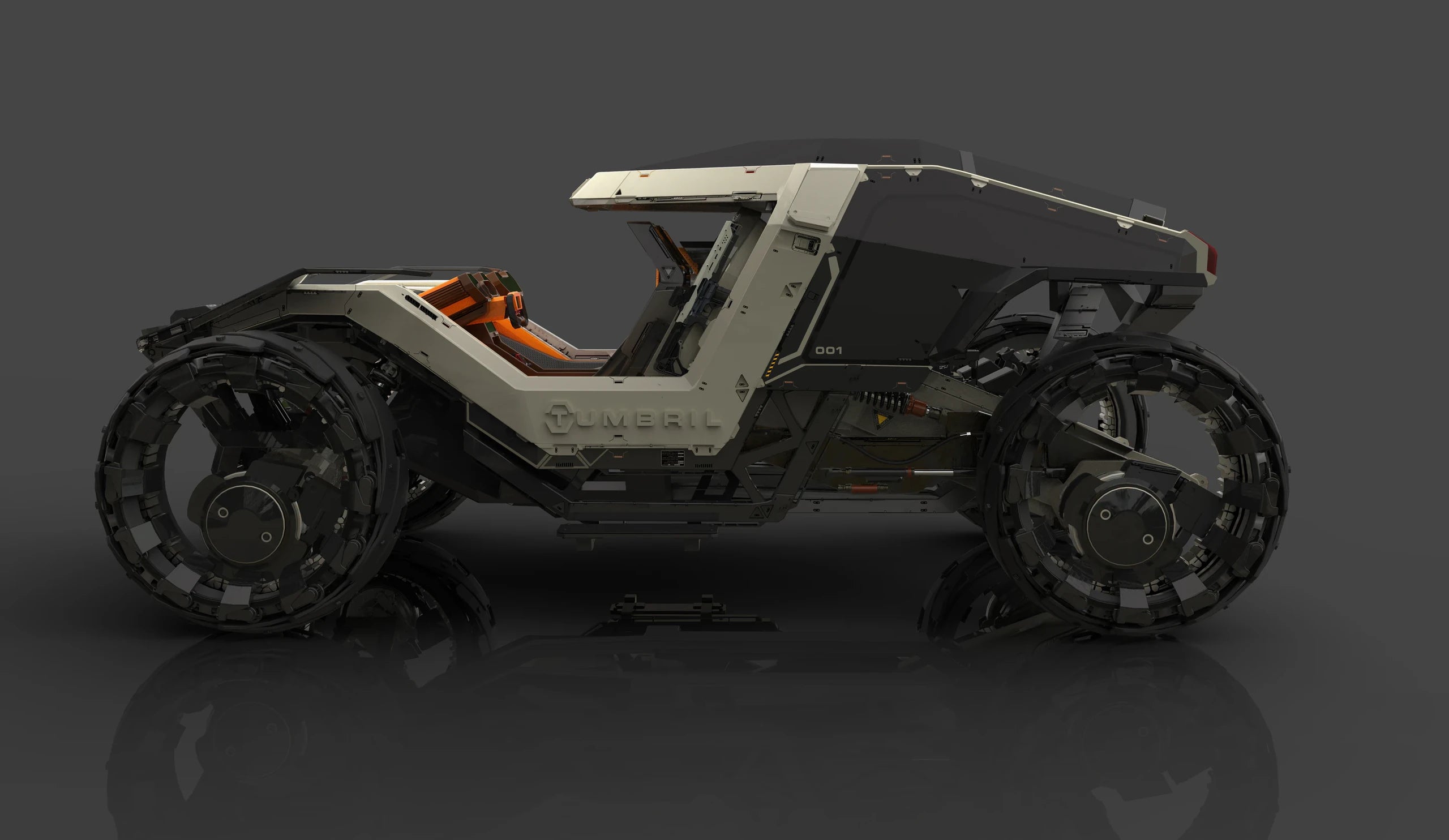 Cyclone - Concept art of the Cyclone in a showroom in Star Citizen