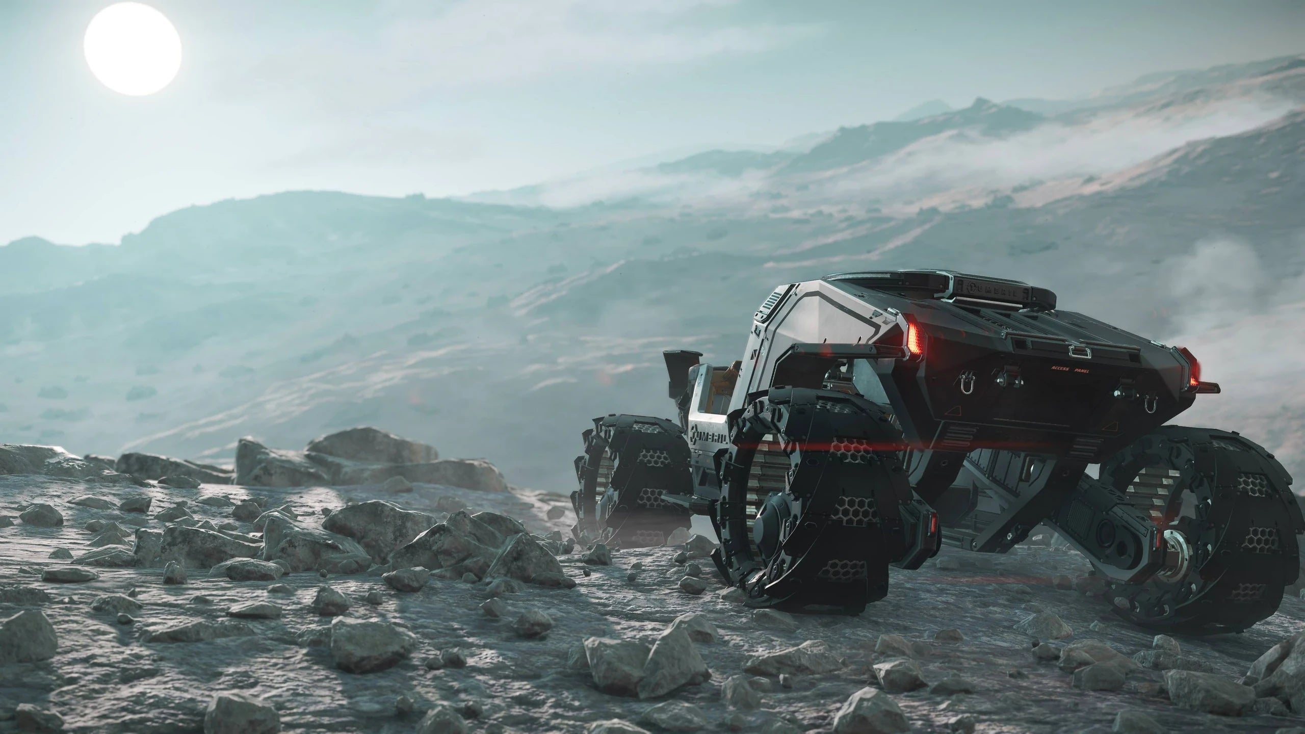 Cyclone RN - on rocky world facing sun - Rear in Star Citizen