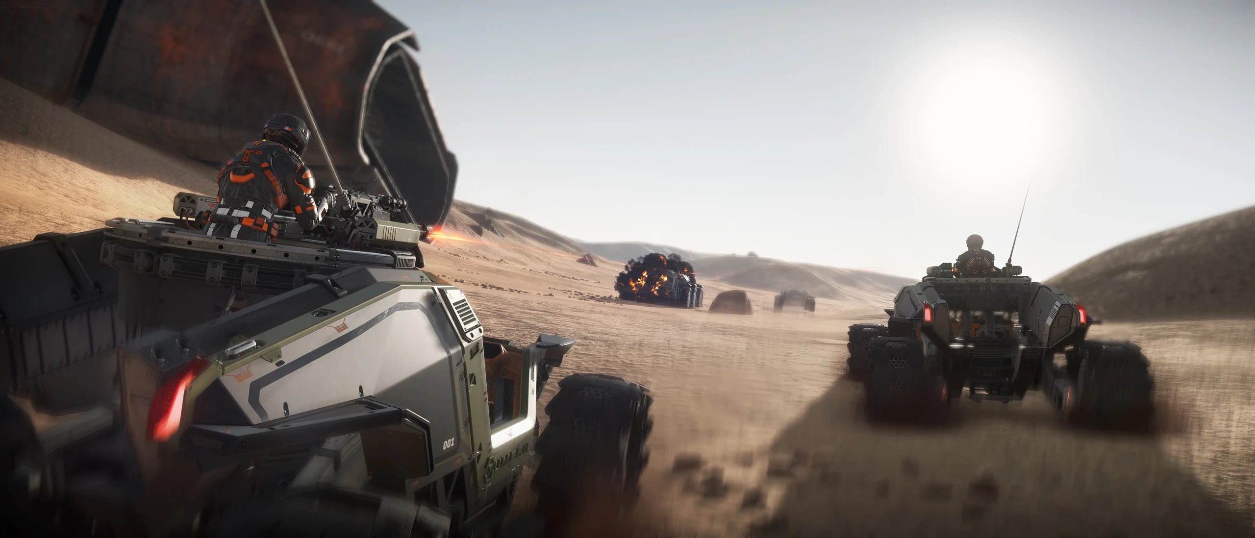 Cyclone TR - Cyclone-TR - x2 attacking rovers on Daymar in Star Citizen