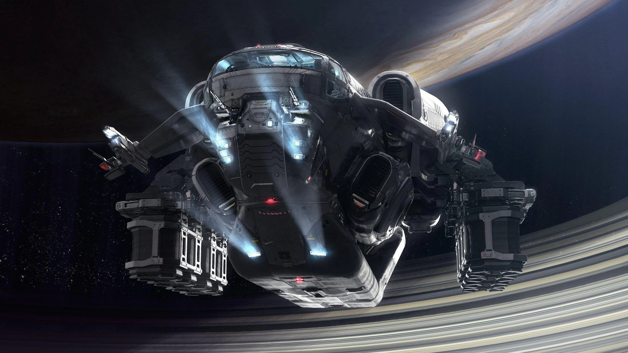 Expanse - Flying over ringed world in Star Citizen