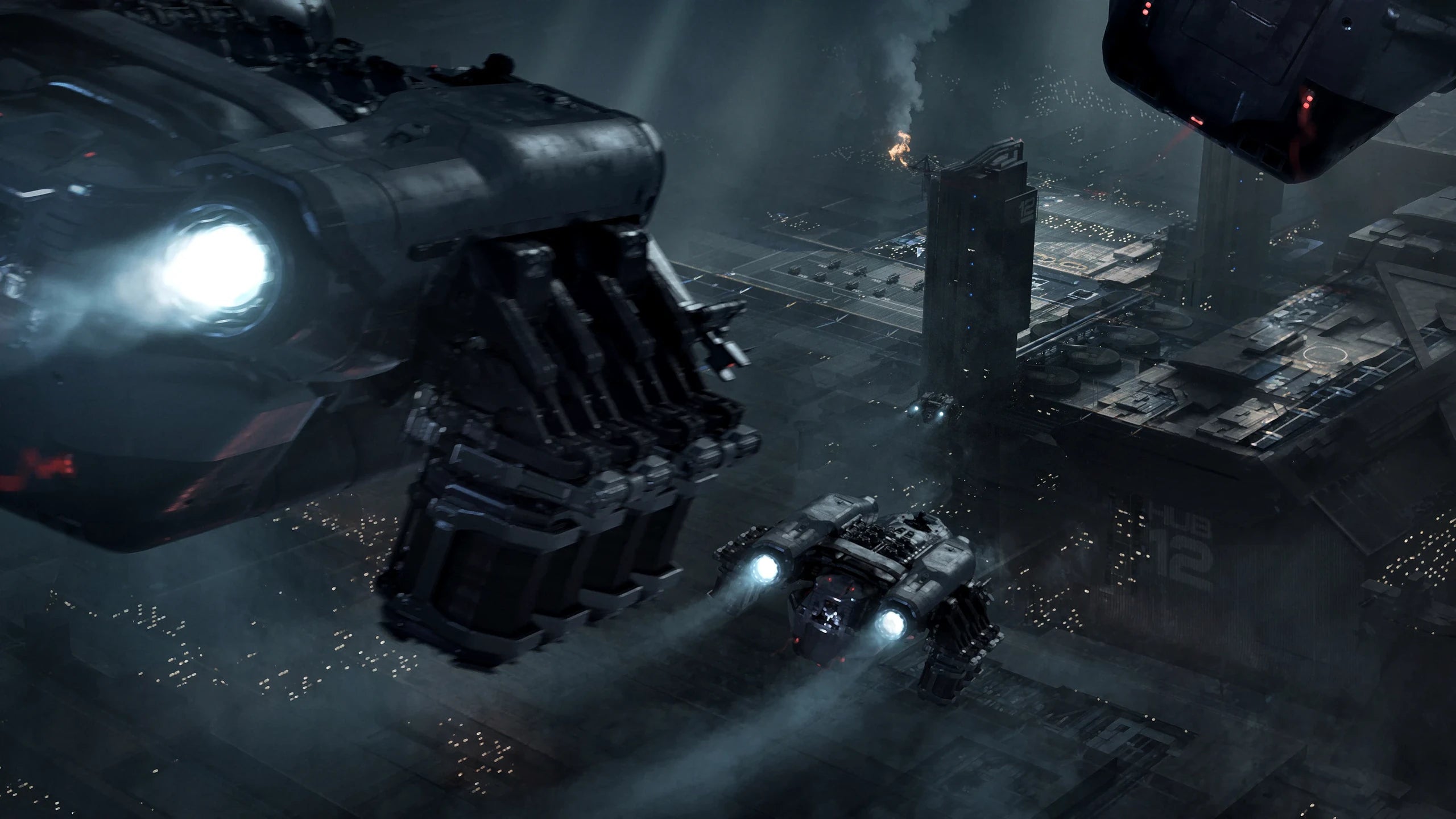 Expanse - x2 Flying over city - Rear in Star Citizen
