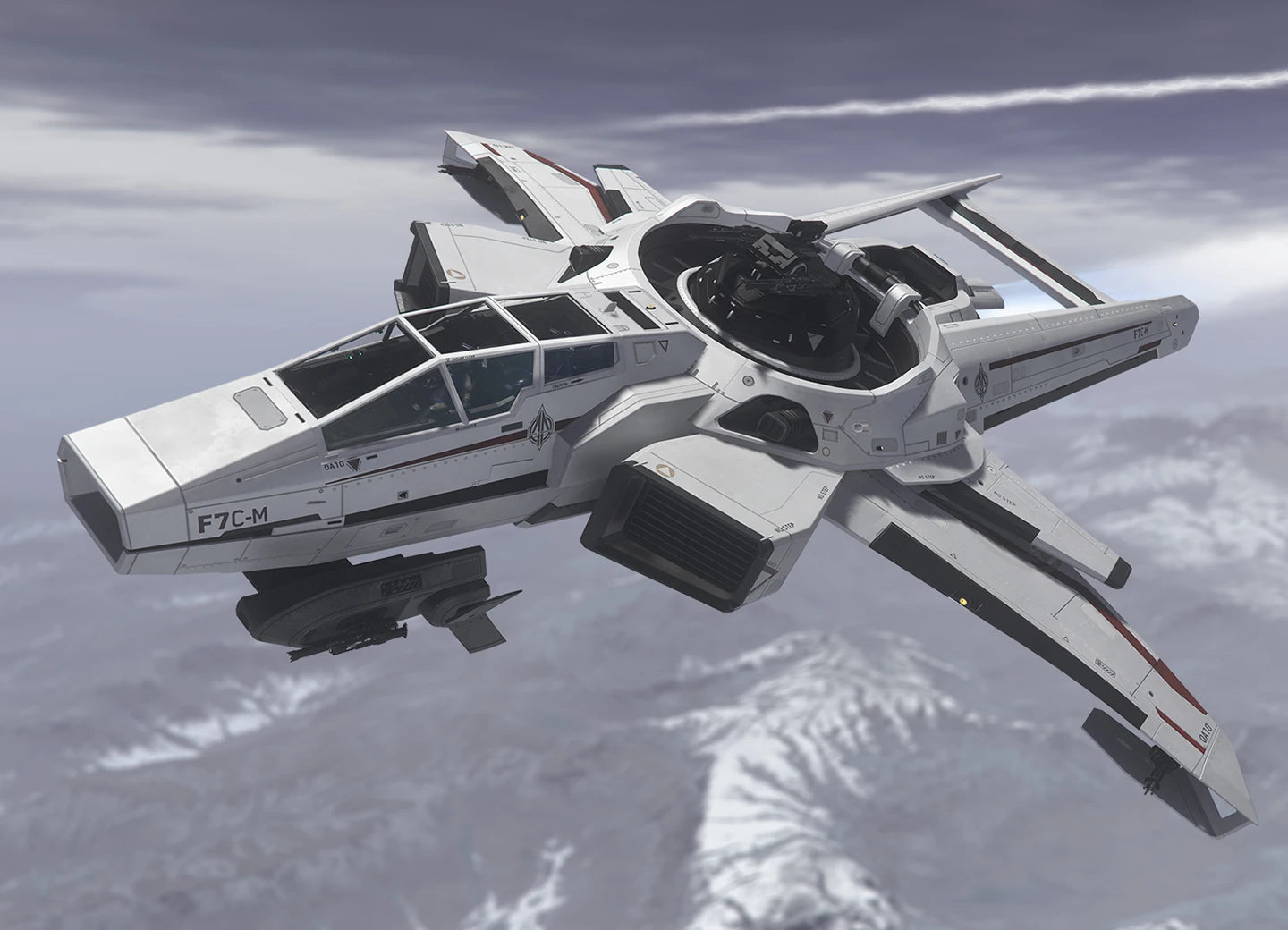 F7C-M Super Hornet MK I - F7C-M Super Hornet flying over mountains in Star Citizen