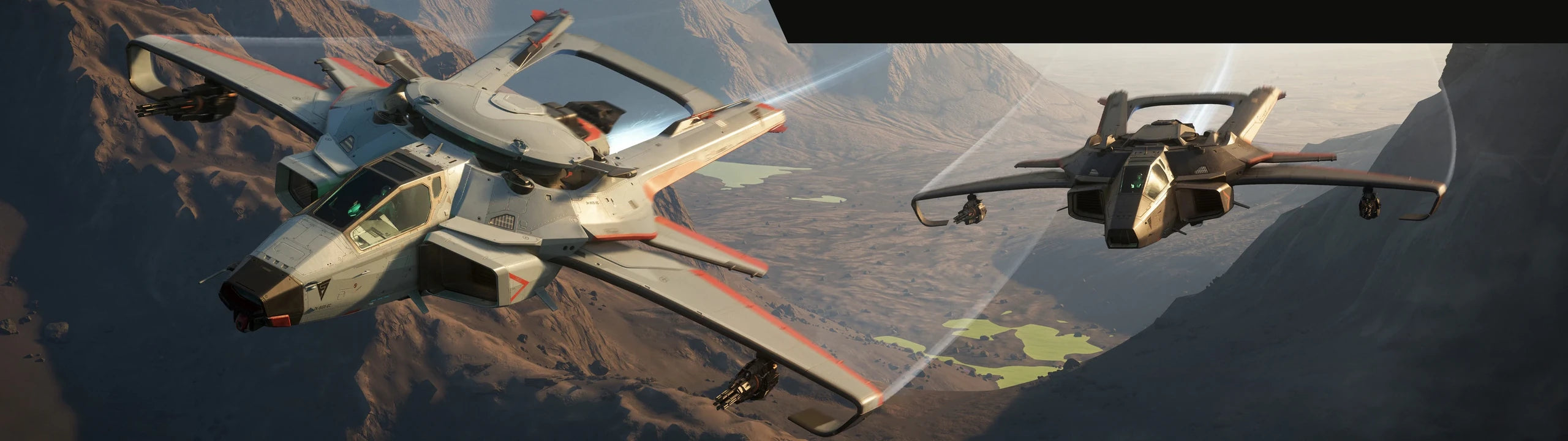 F7C-R Hornet Tracker MK II - F7C-R and S MkII's flying though valley in Star Citizen