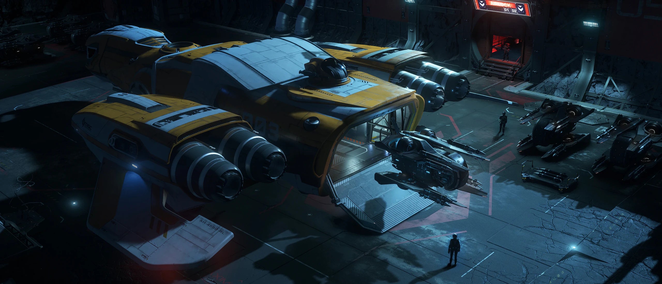 Freelancer MAX - Fury MX unloading from MAX at Grim Hex in Star Citizen