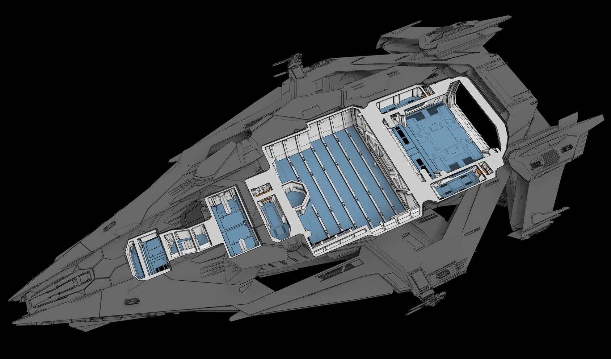 Galaxy 3D Concept with Lower deck cutout - Isometric