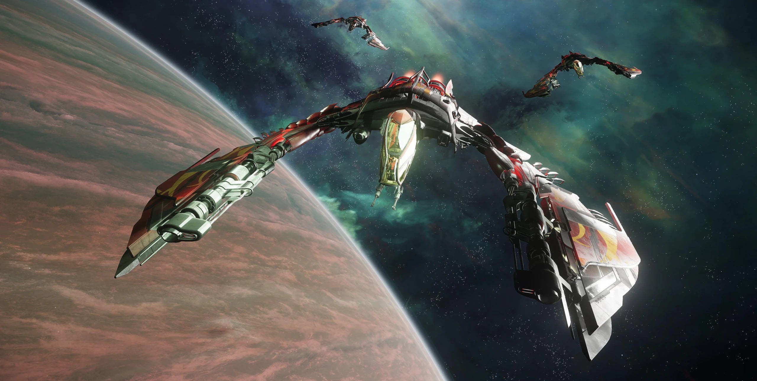 Glaive - s x3 in formation in Star Citizen