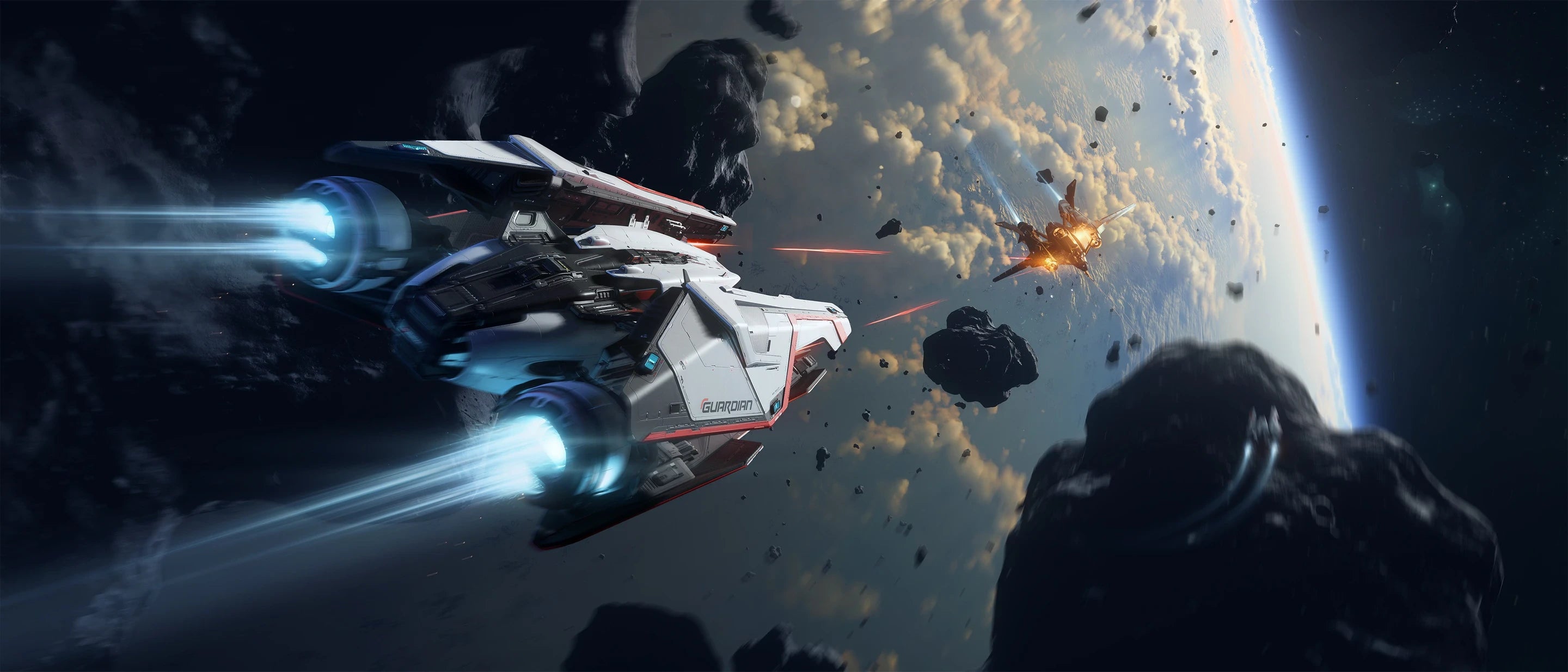 Guardian - over world attacking Vanguard in Star Citizen