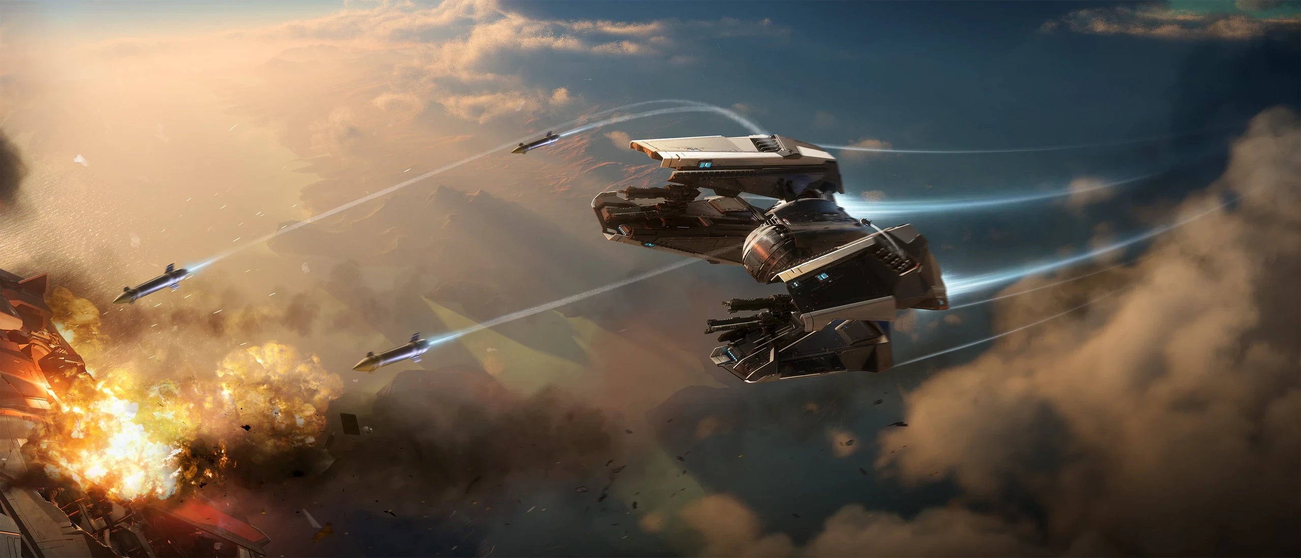 Guardian MX firing missiles at ship