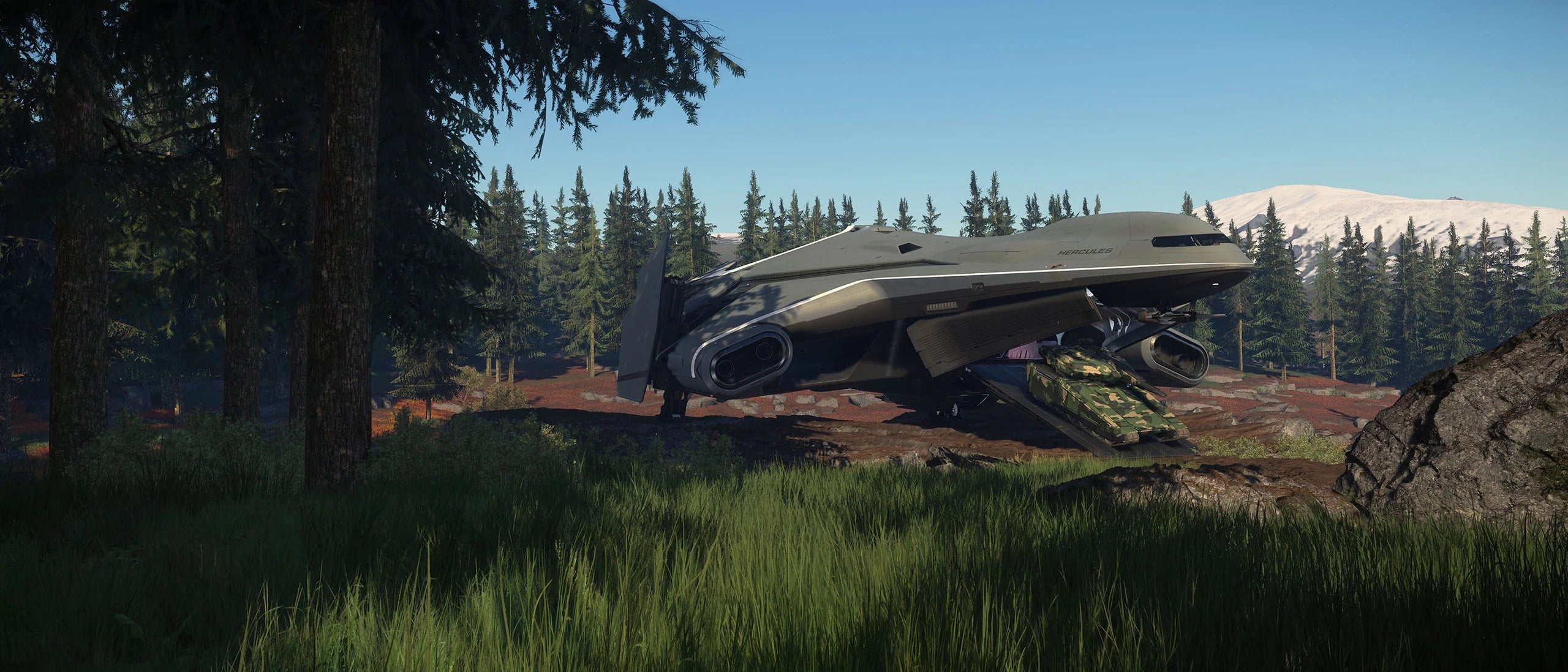 Hercules Starlifter M2 - Nova being unloaded from an M2 Hercules Starlifter in Star Citizen