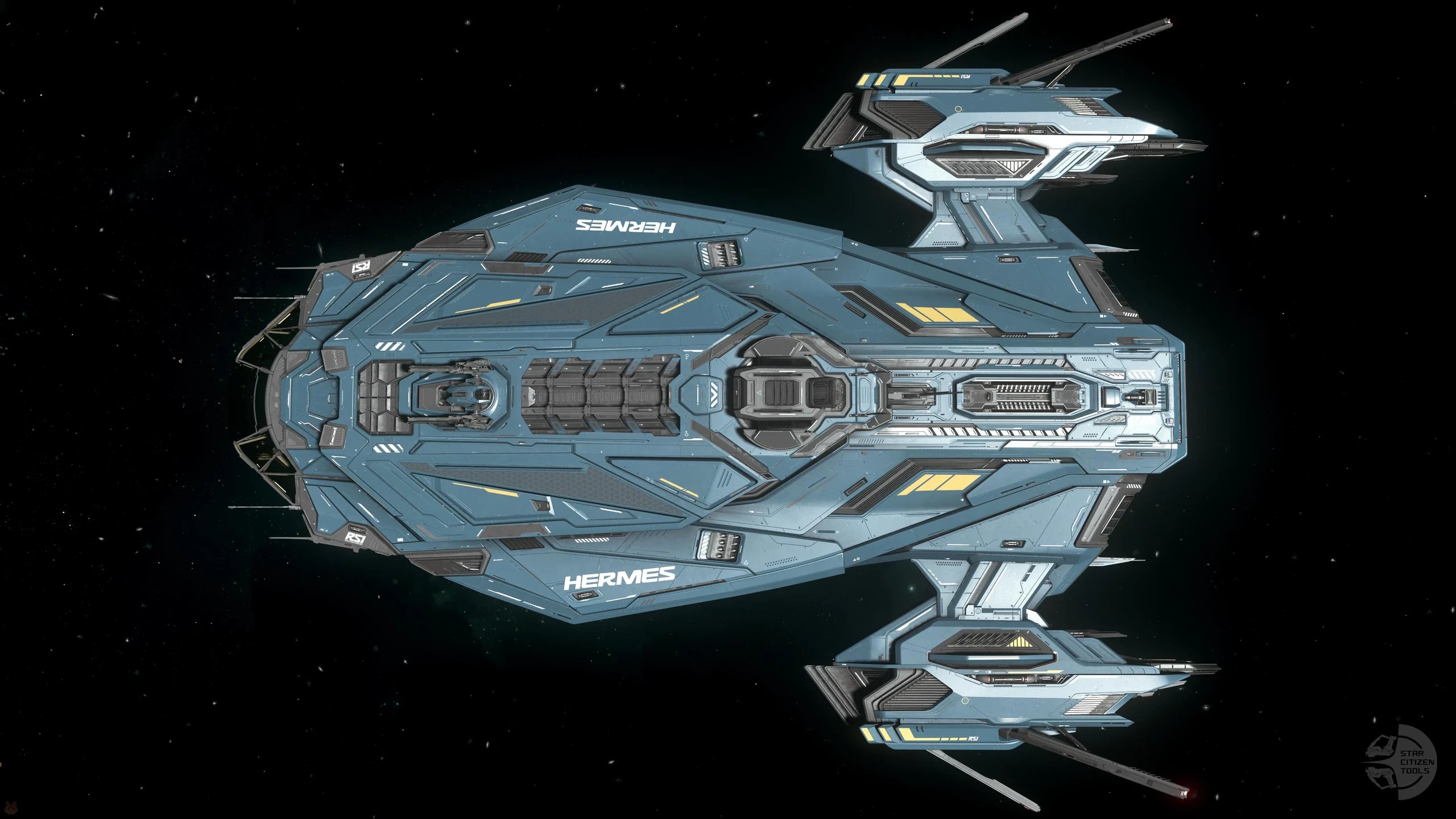 Hermes in space - Above