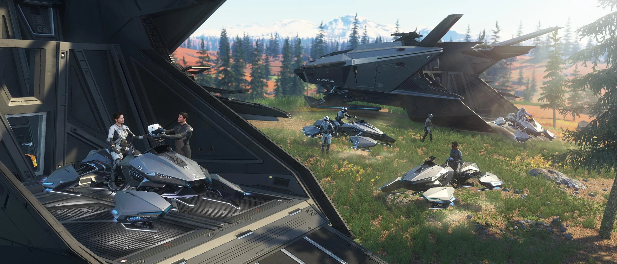 HoverQuad - (x4) with 3 Nomands on Microtech in Star Citizen