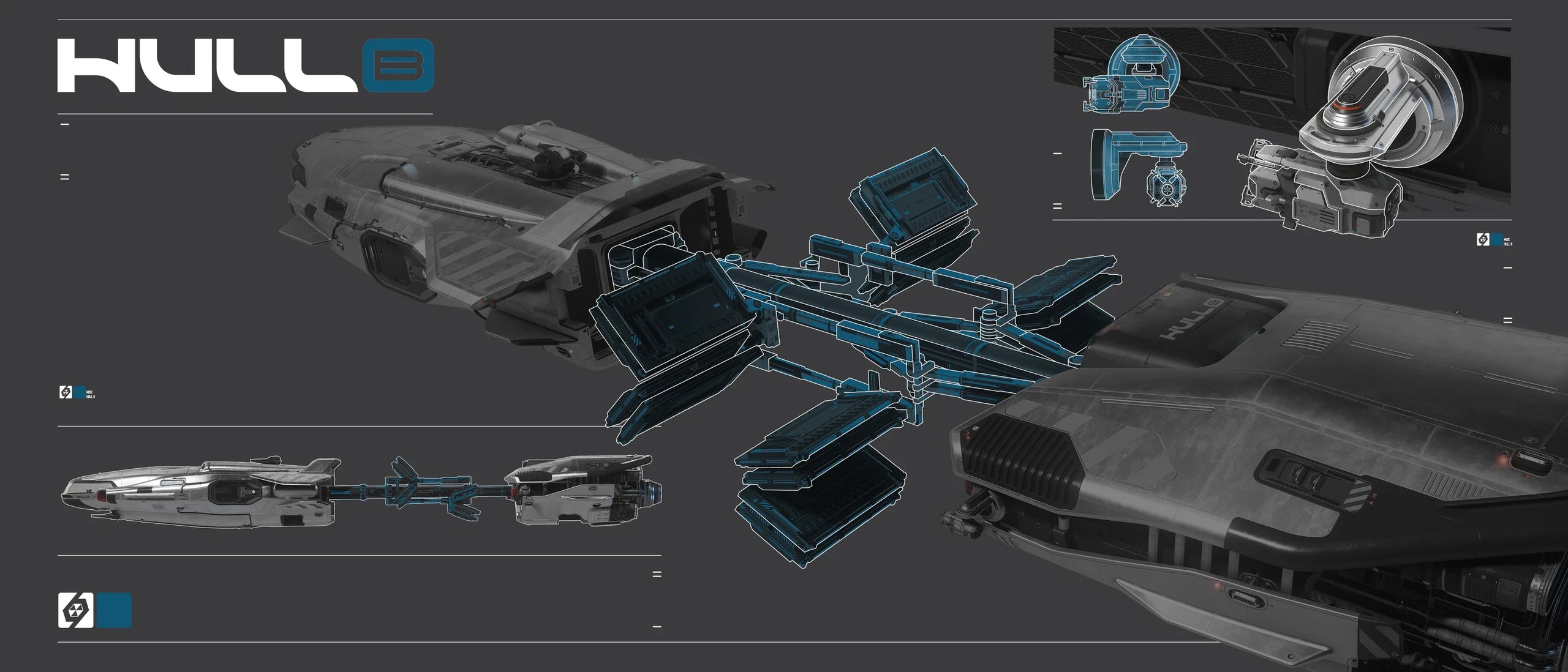 Hull B cargo grid folding out graphic 3