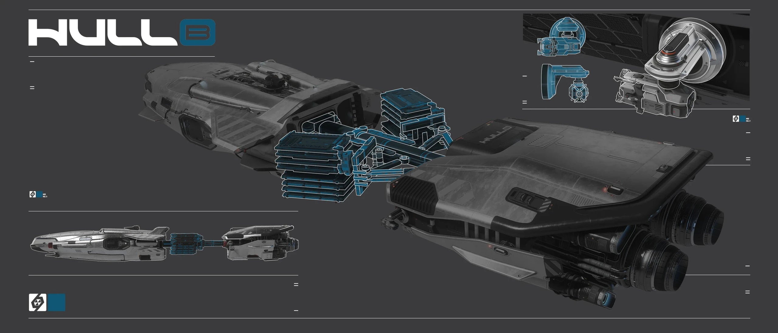 Hull B cargo grid folding out graphic 2