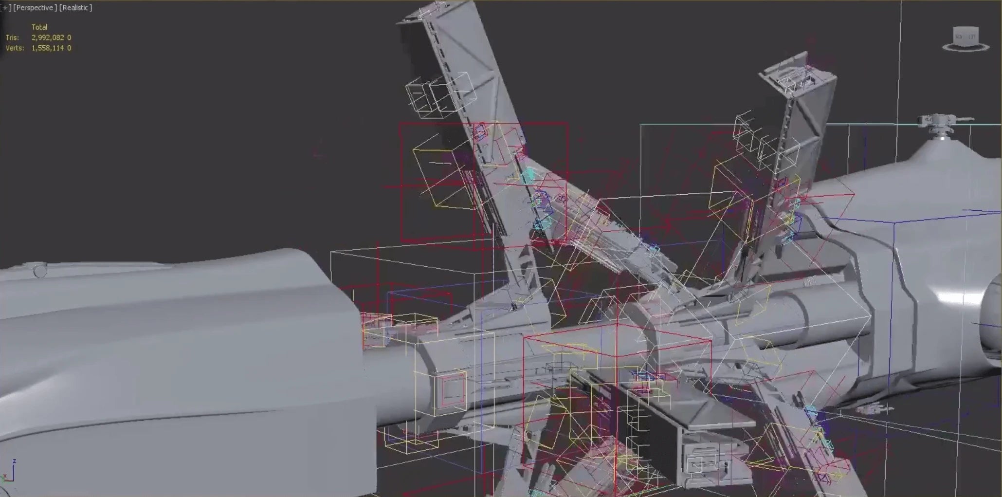 Hull C - The cargo spindles of MISC Hull C collapsing in greybox in Star Citizen