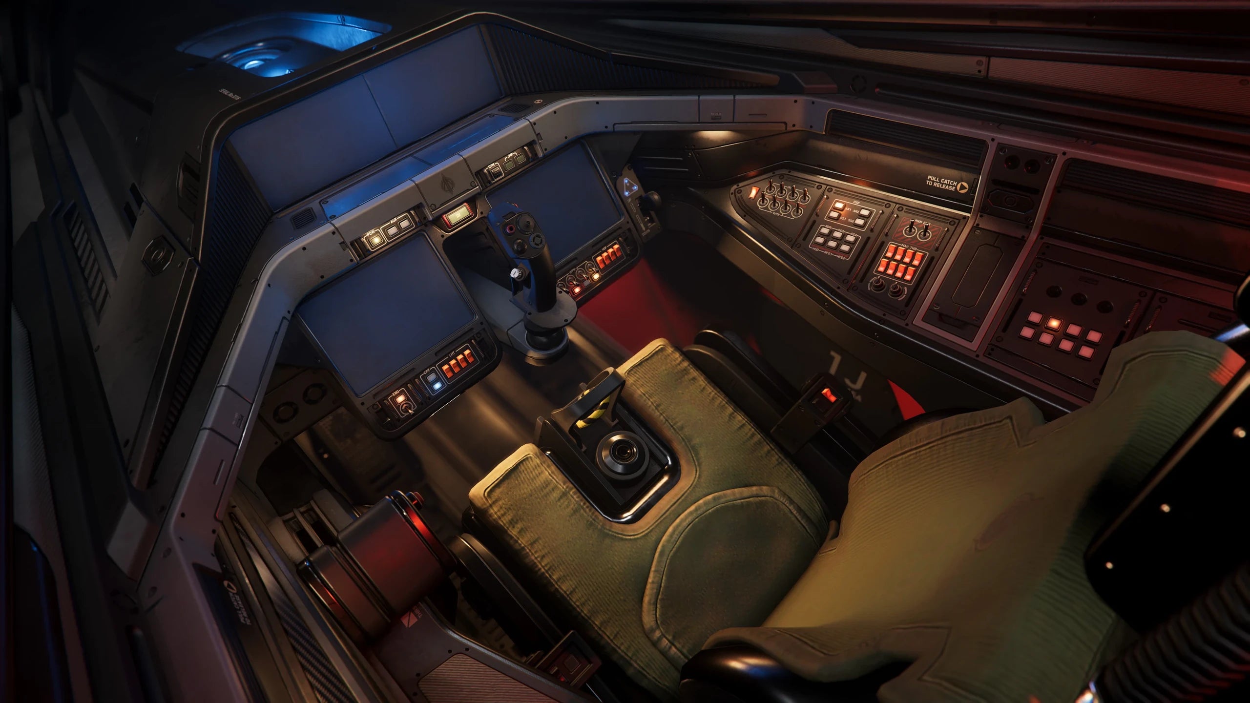 The cockpit of Anvil Hurricane