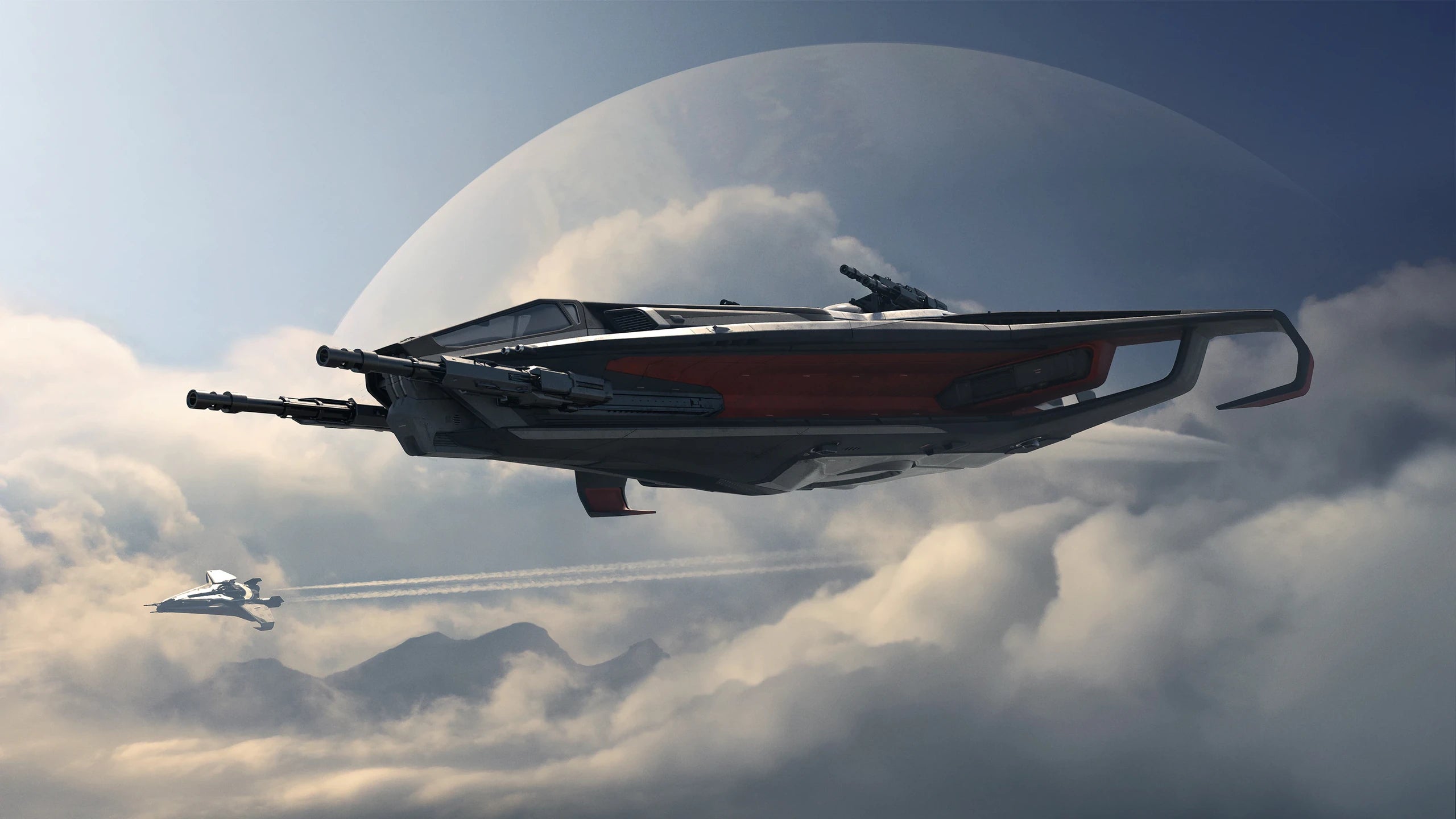 Hurricane in atmosphere