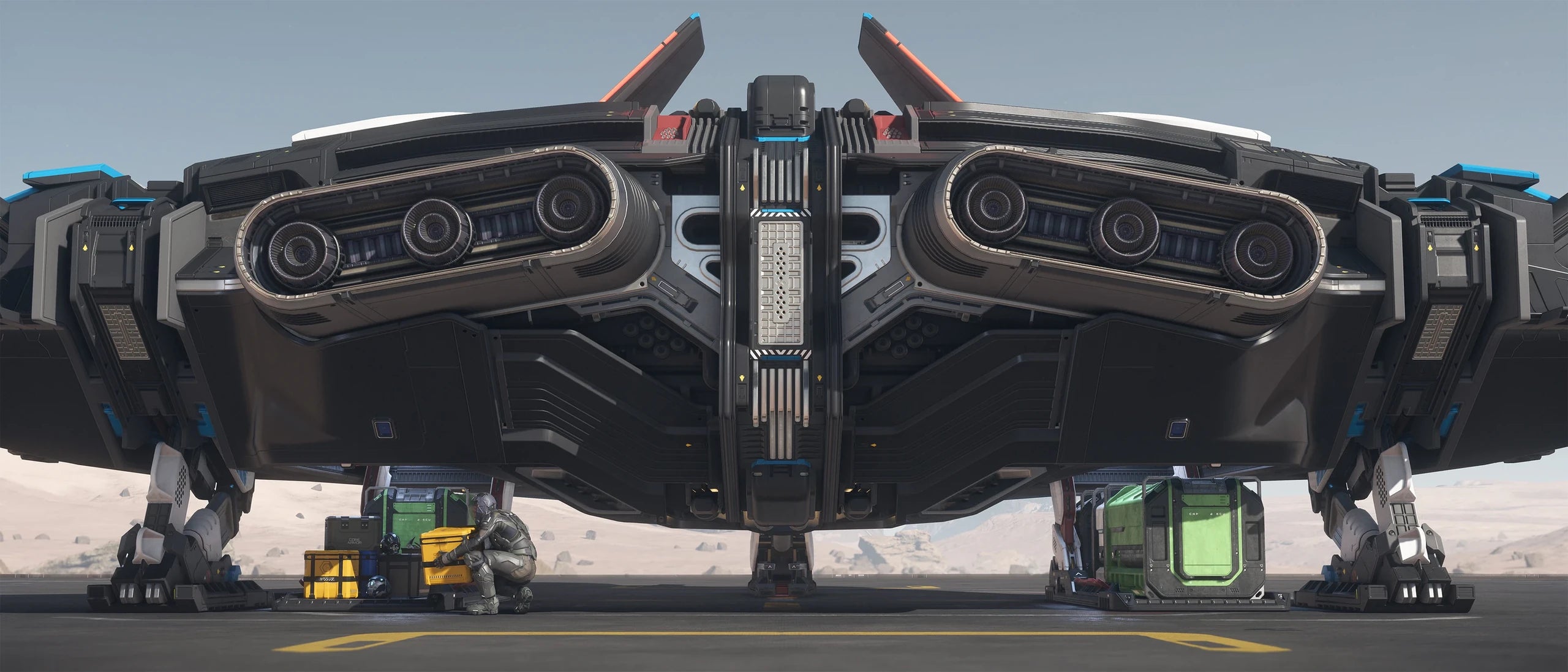 Intrepid - landed rear with cargo in Star Citizen
