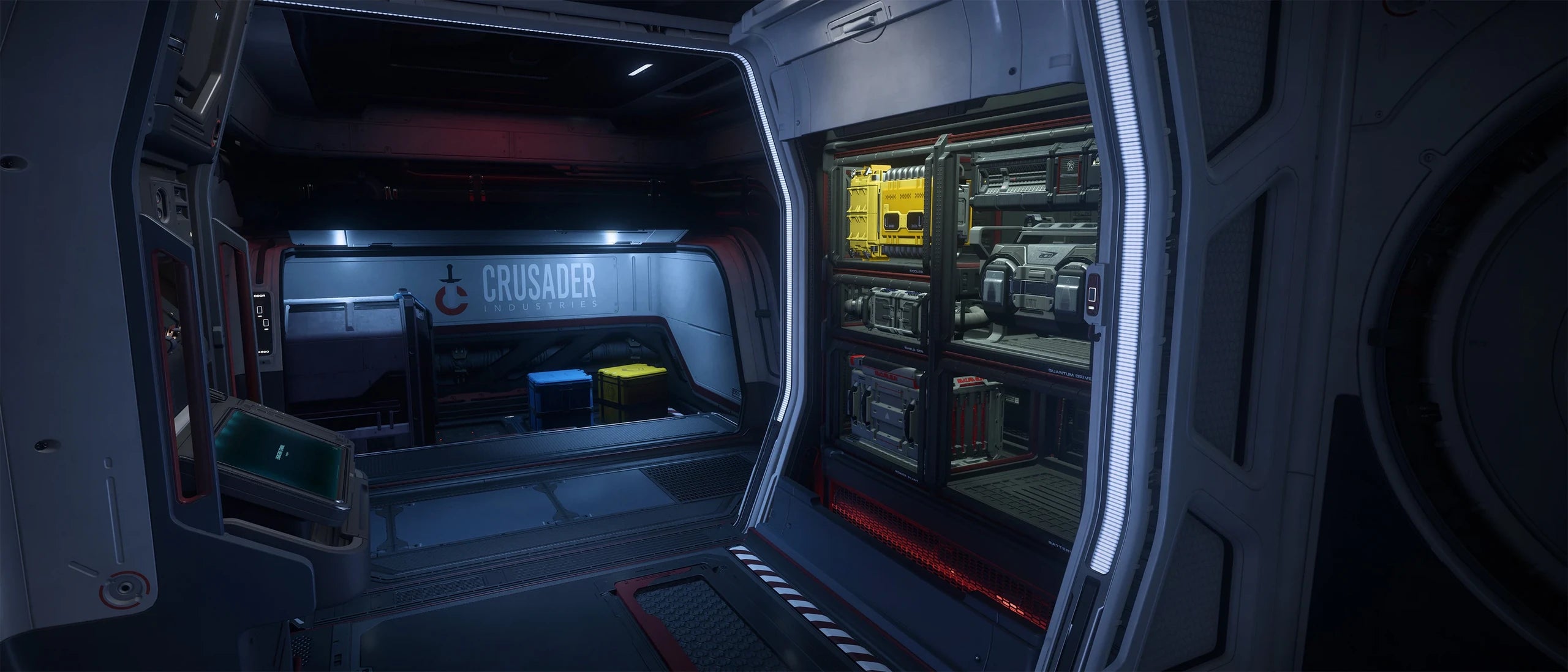 Intrepid - internal - Engineering and cargo hold in Star Citizen