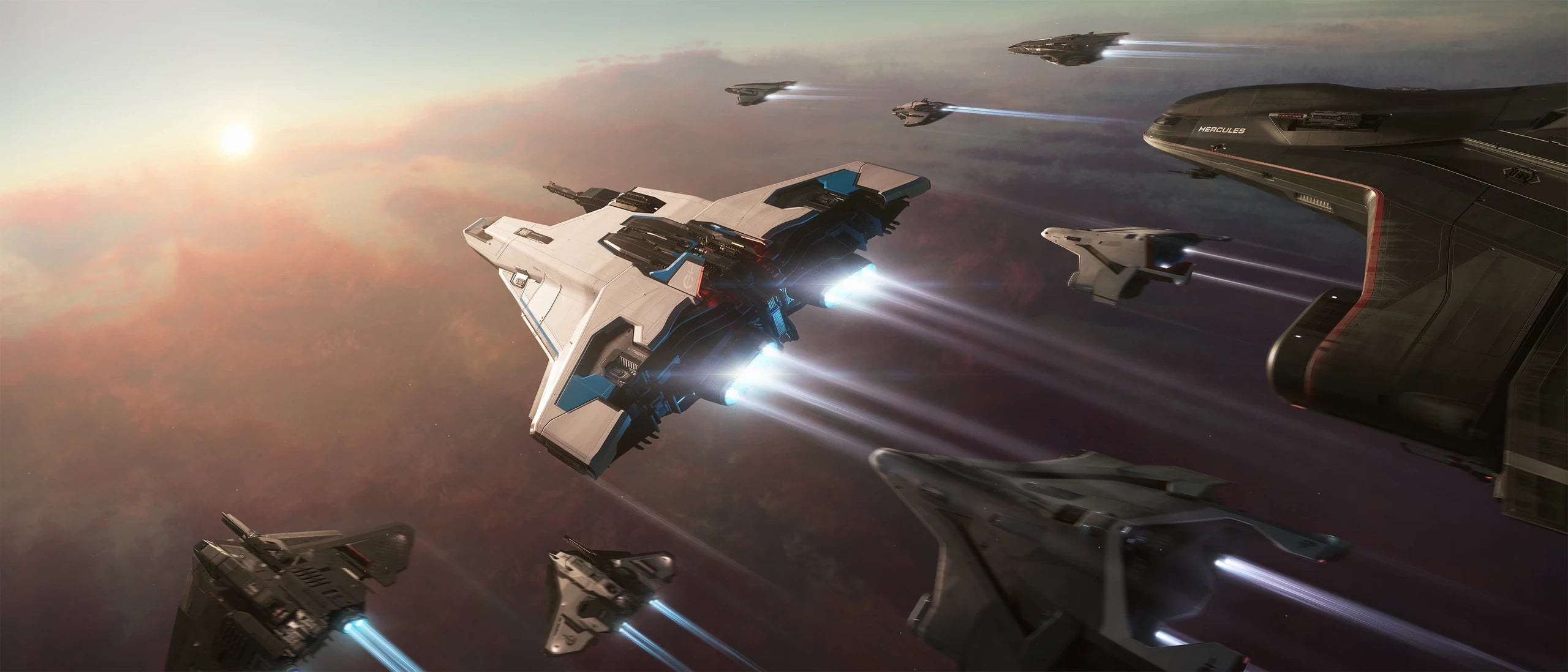 Intrepid - flying with other Crusader ships in Star Citizen