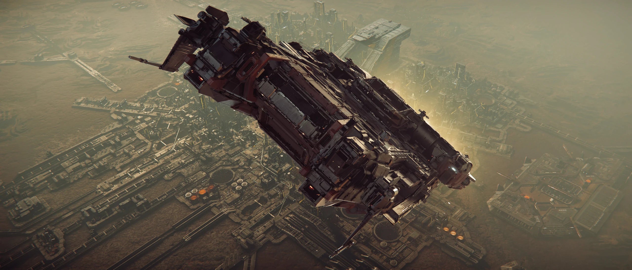 Ironclad flying away from Lorville