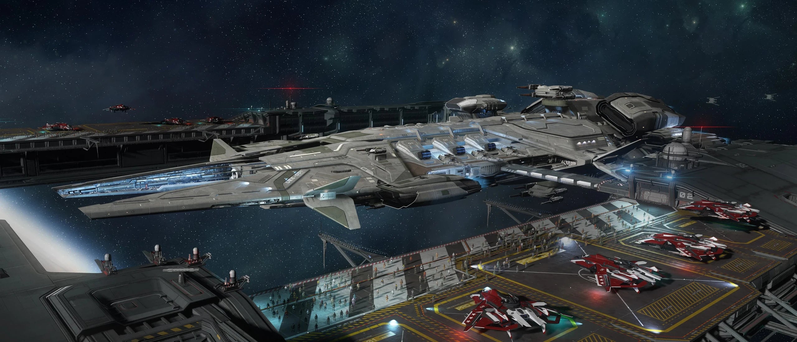 Javelin - Official RSI image of the UEES War Hammer docked and ready for tours. in Star Citizen