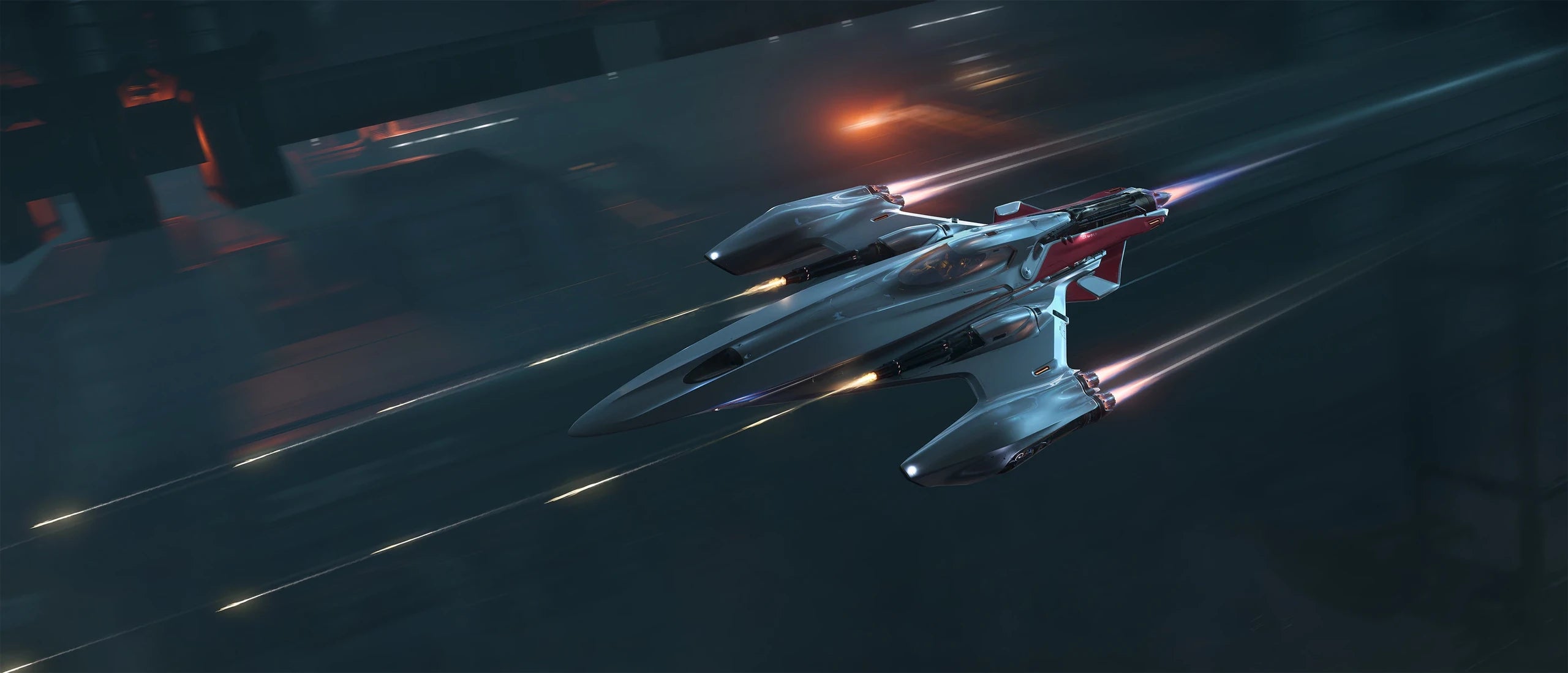L-21 Wolf - flying over complex firing weapons in Star Citizen