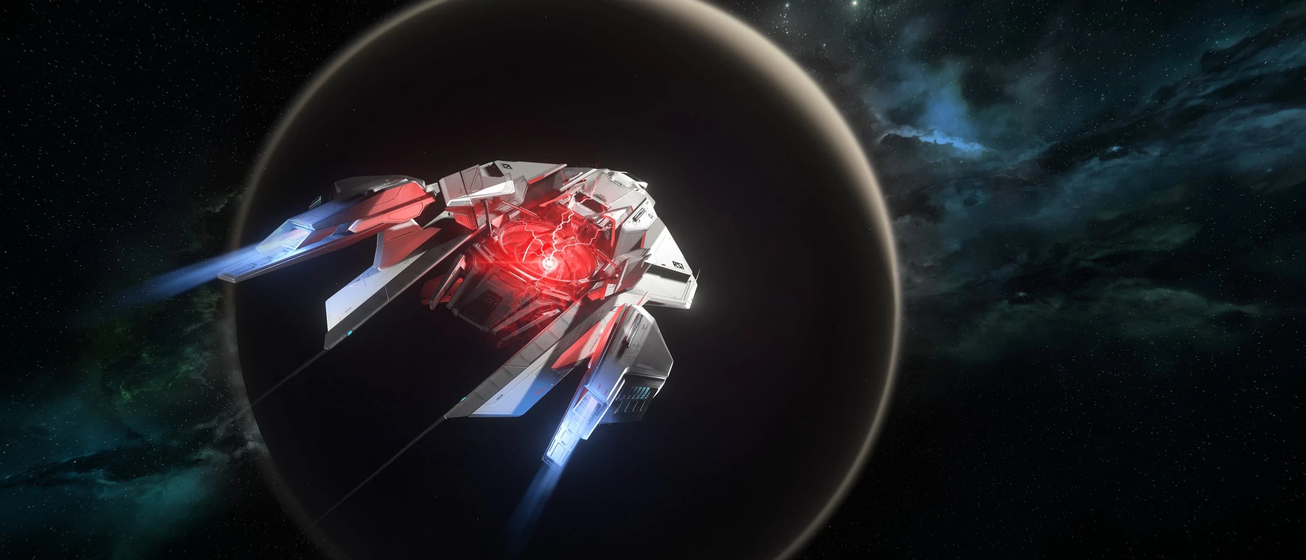 Mantis - Flying towards world - Rear in Star Citizen