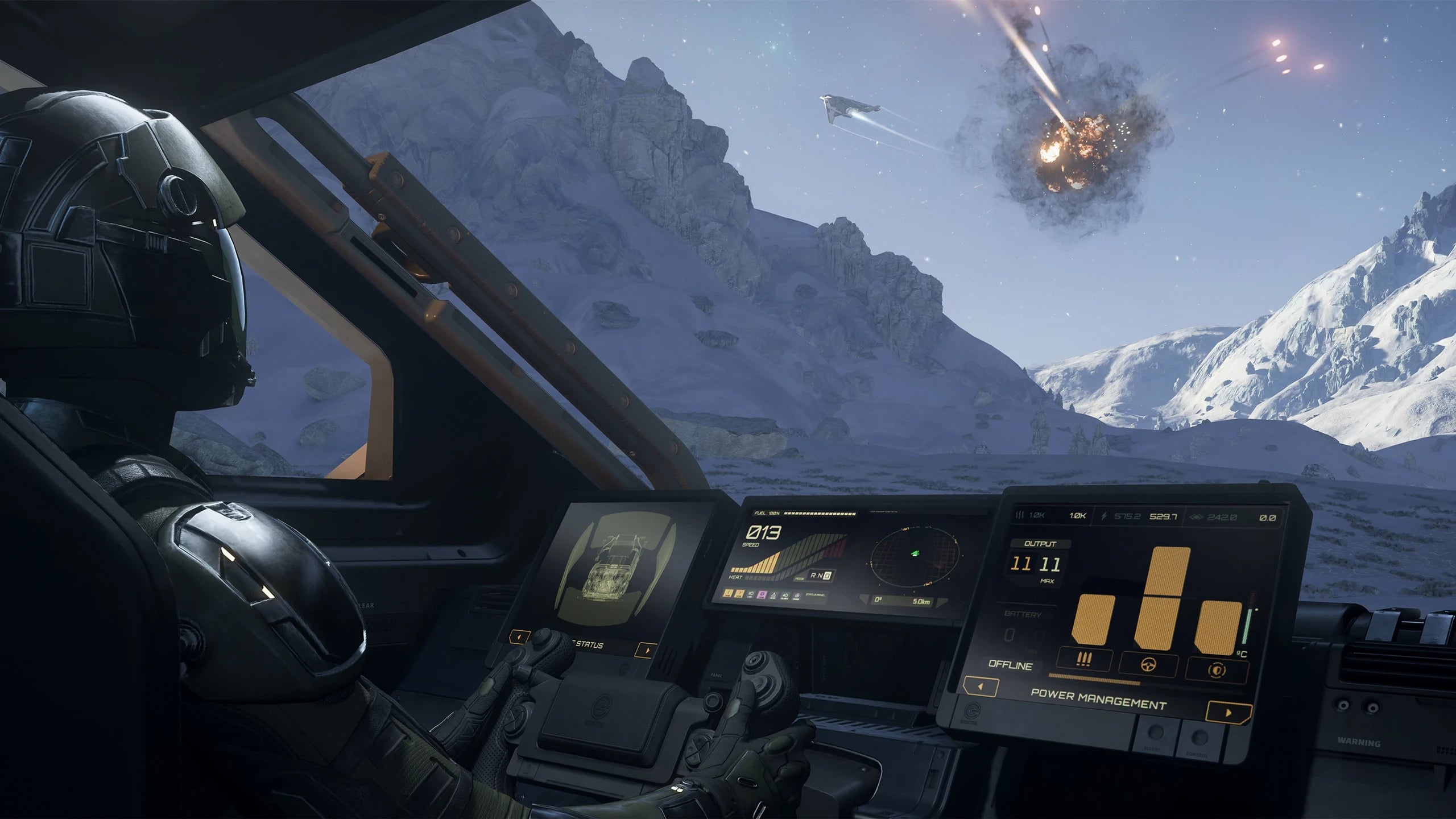 MDC - inside with driver looking outward in Star Citizen