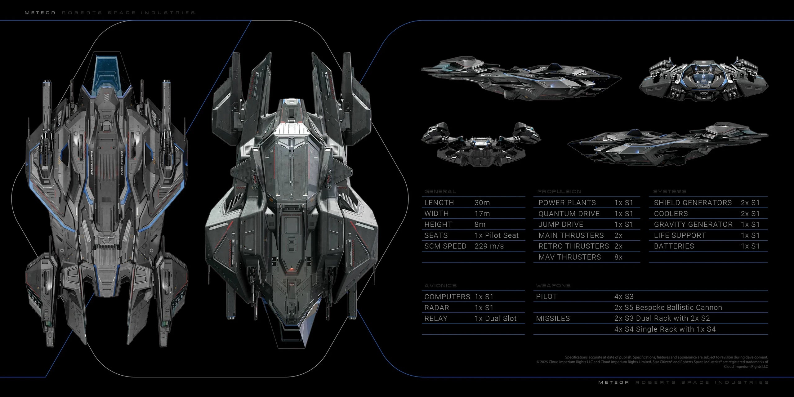 Meteor - Tech Specs and Views in Star Citizen