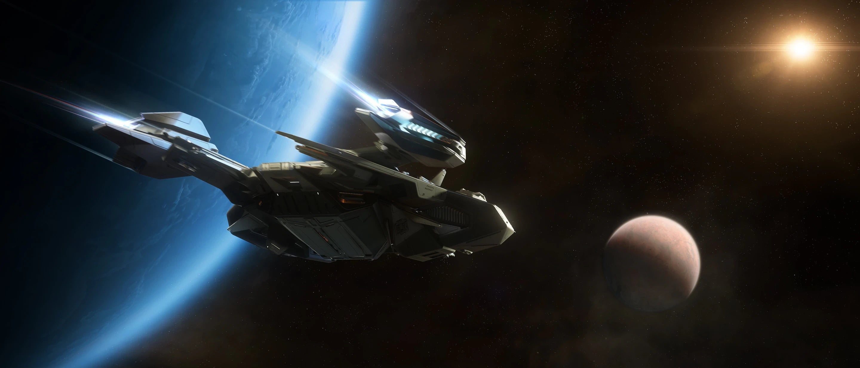 Meteor - flying by worlds in Star Citizen