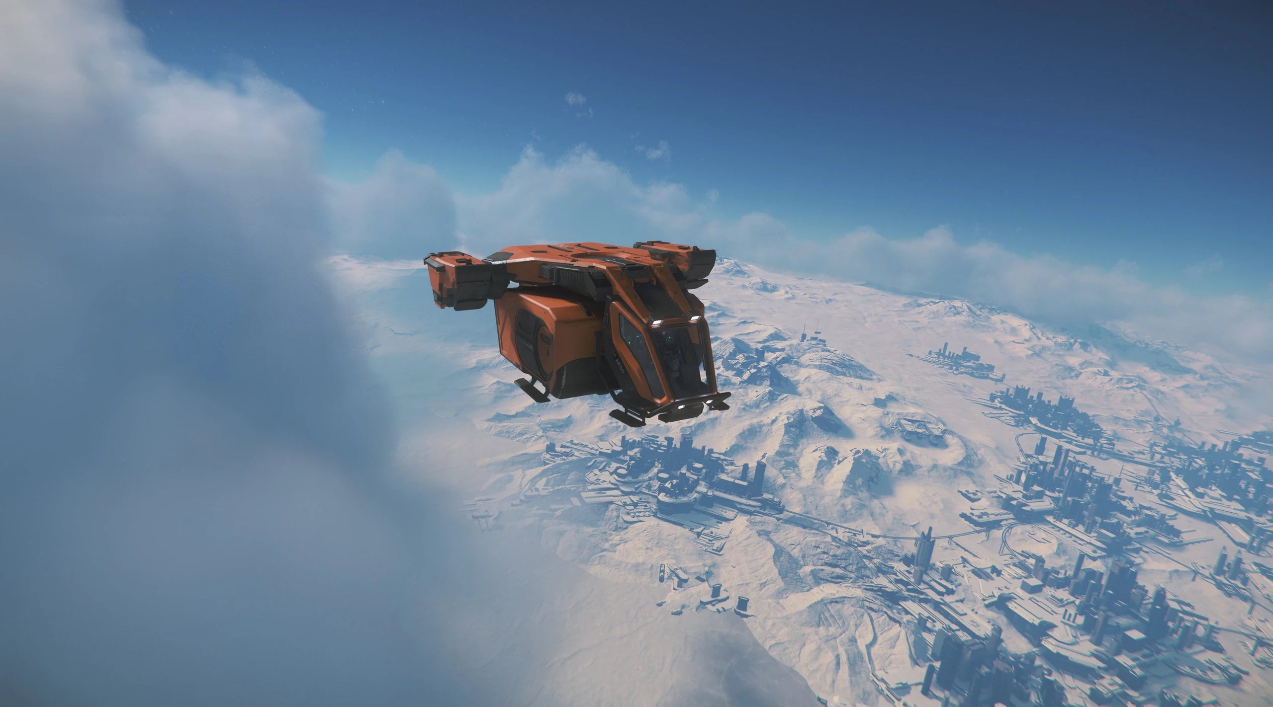 MPUV Cargo - A teaser photo from the Star Citizen Twitter account showing off volumetric clouds over New Babbage on