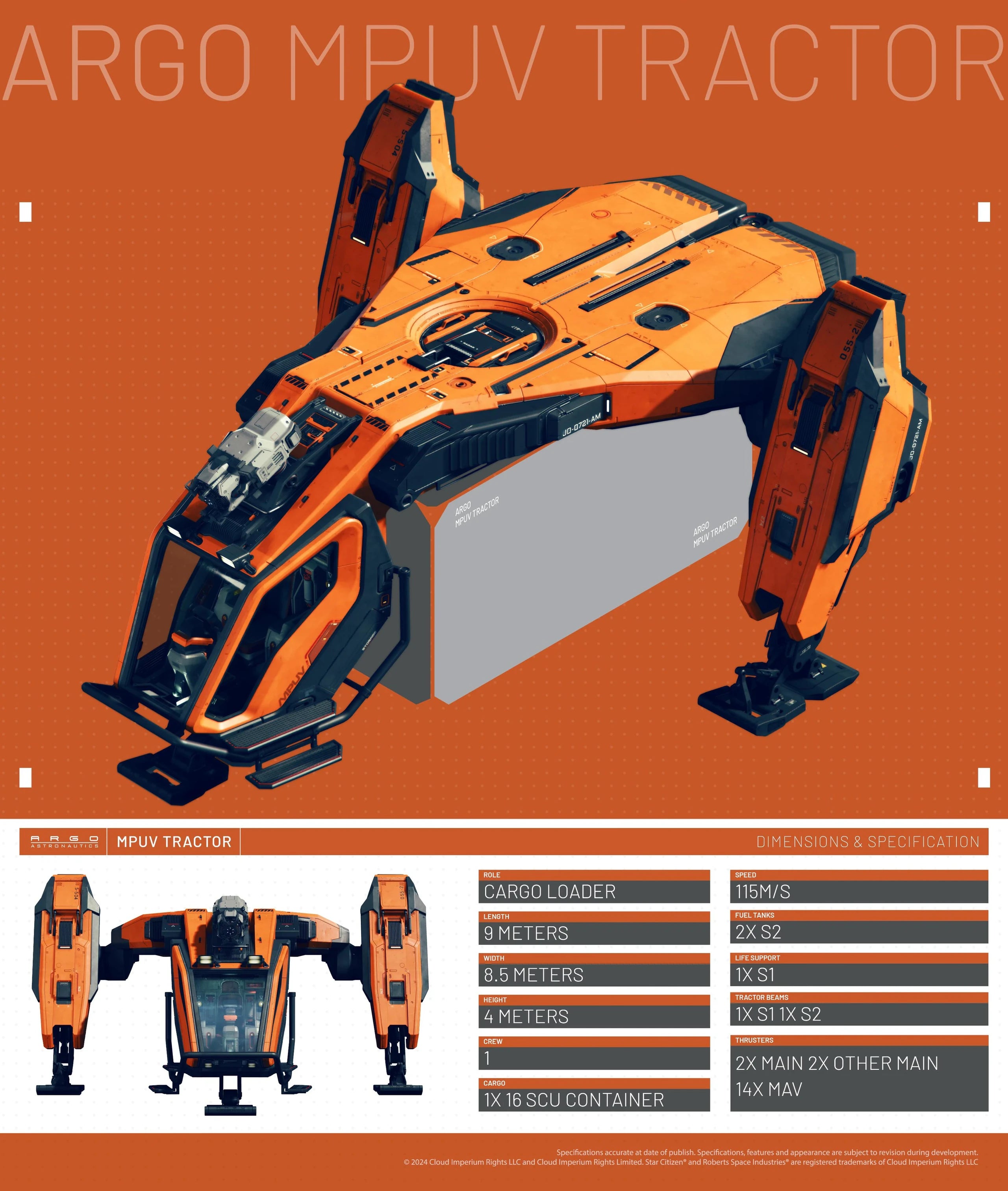 MPUV Tractor - MPUV-1T landed with 1C and 1P in Star Citizen