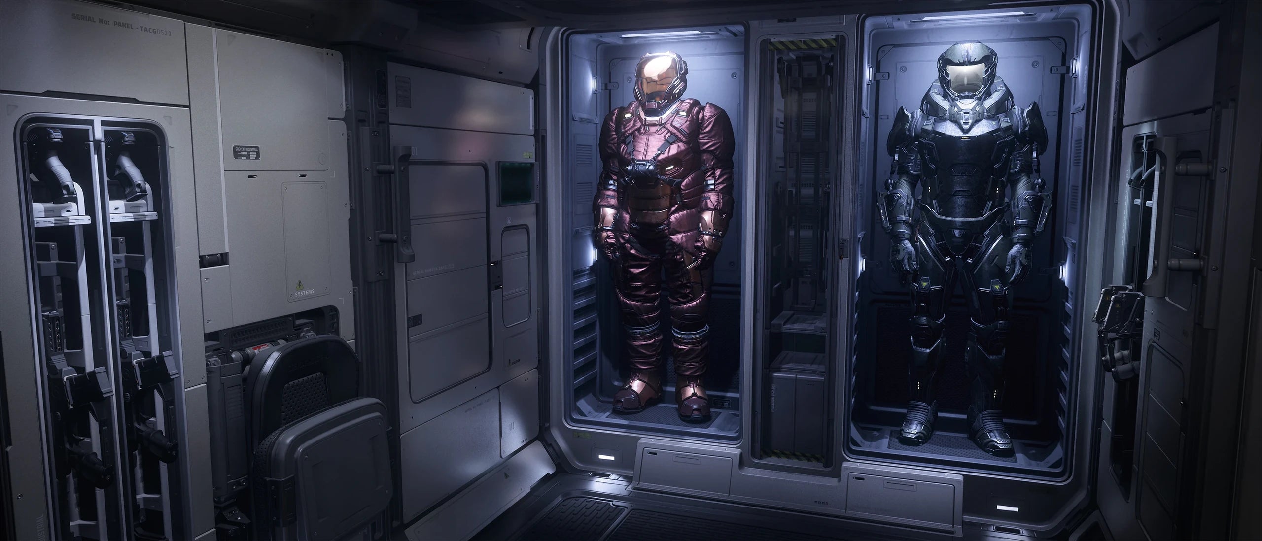 MTC - inside with lockers and racks in Star Citizen
