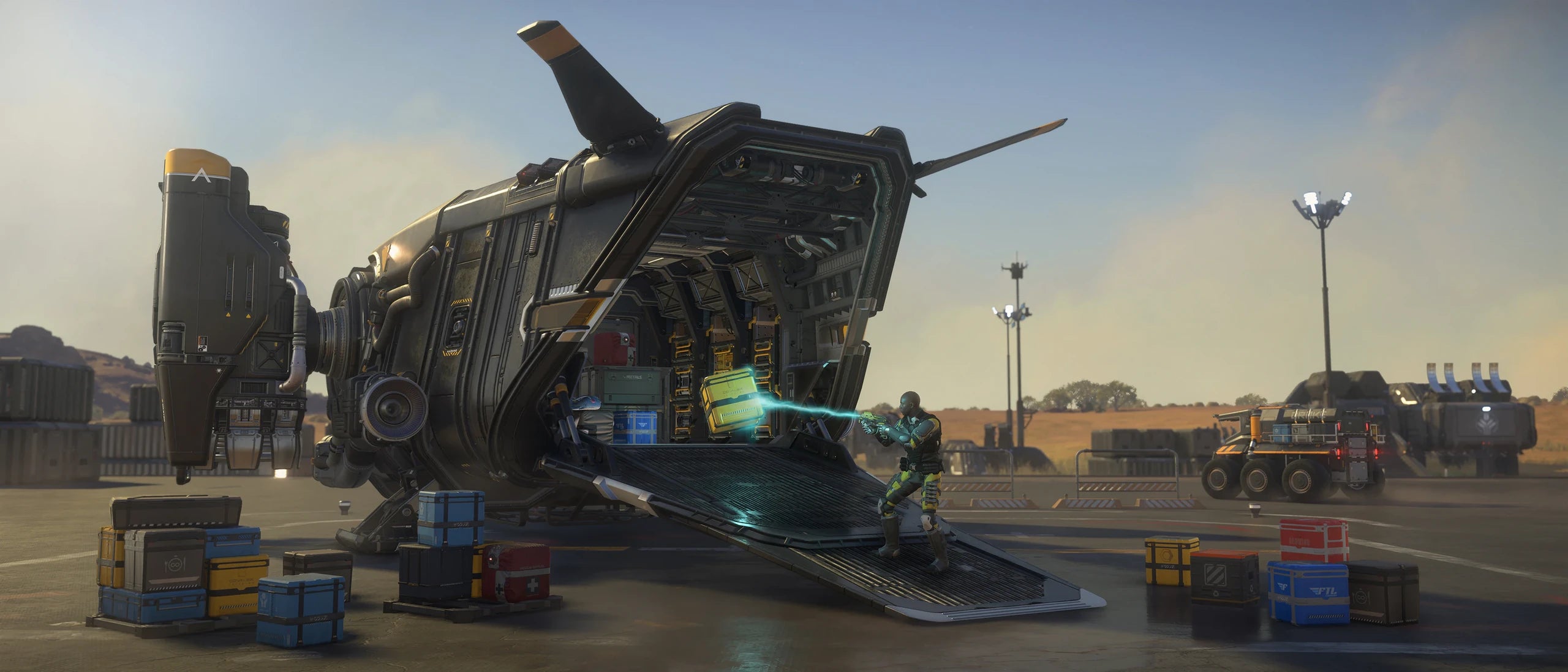 Mule - Cutter at dockyard - Loading cargo in Star Citizen