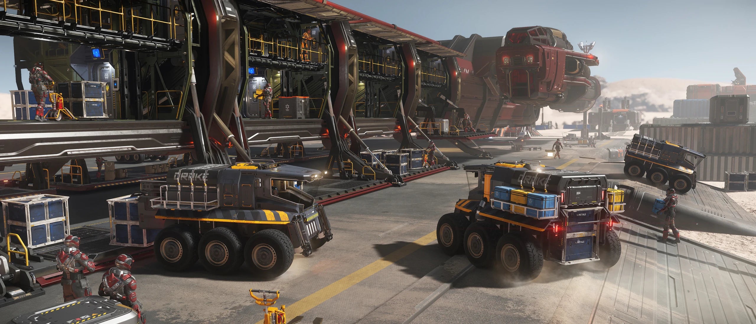 Mule - s loading a caterpillar in Star Citizen