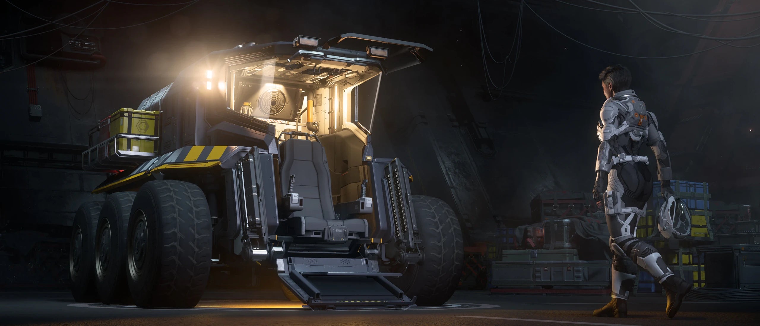 Mule - from the front, with the access hatch open in Star Citizen