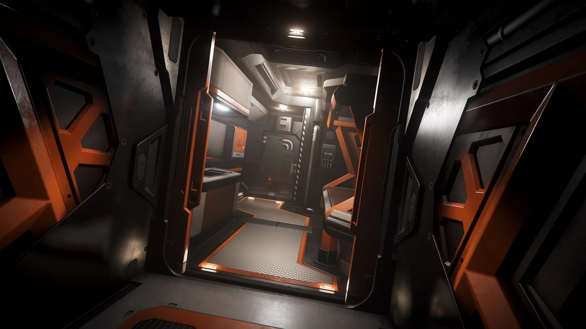 Mustang Beta - interior looking into quarters in Star Citizen