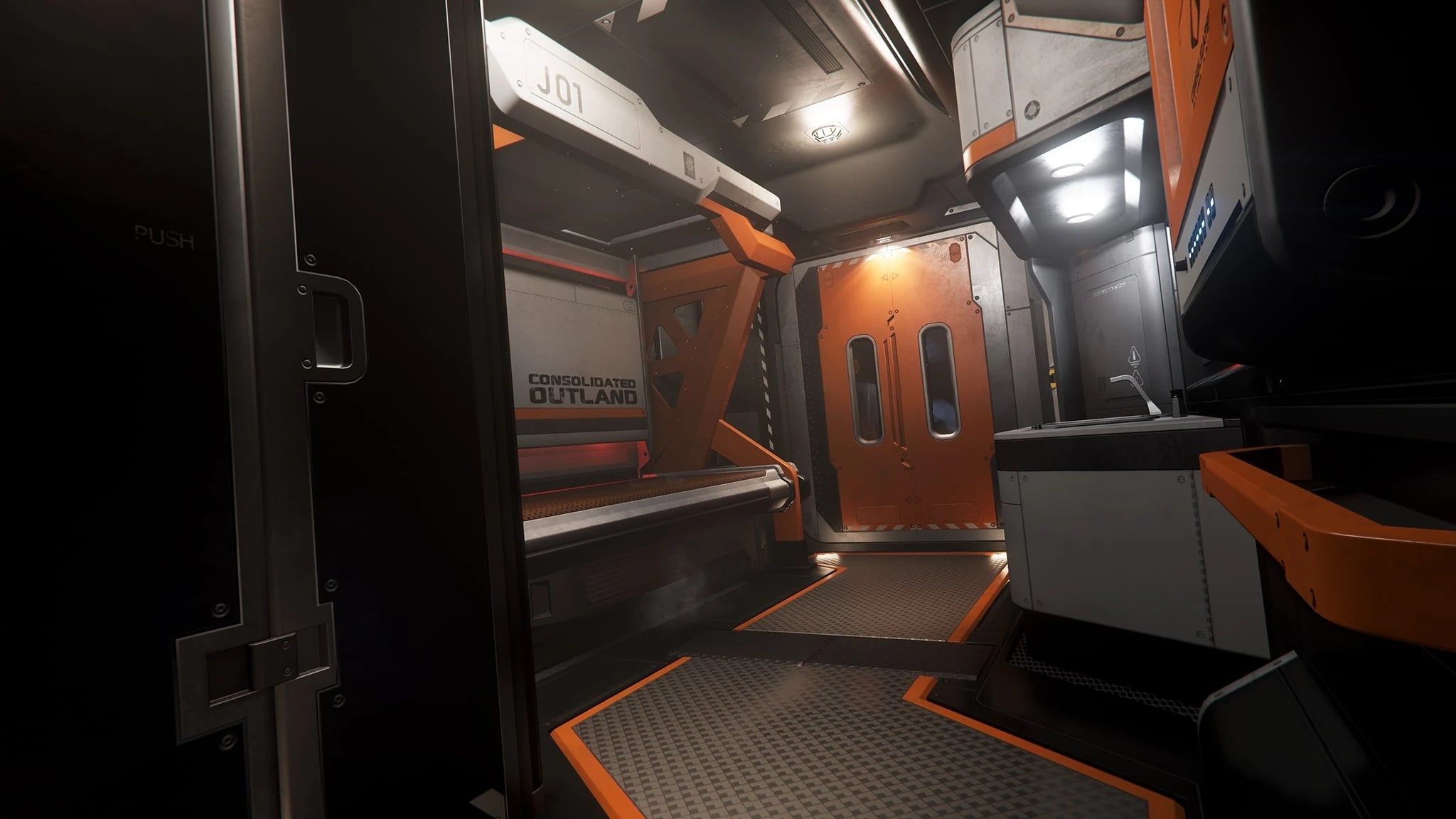 Mustang Beta - interior quarters looking forward in Star Citizen