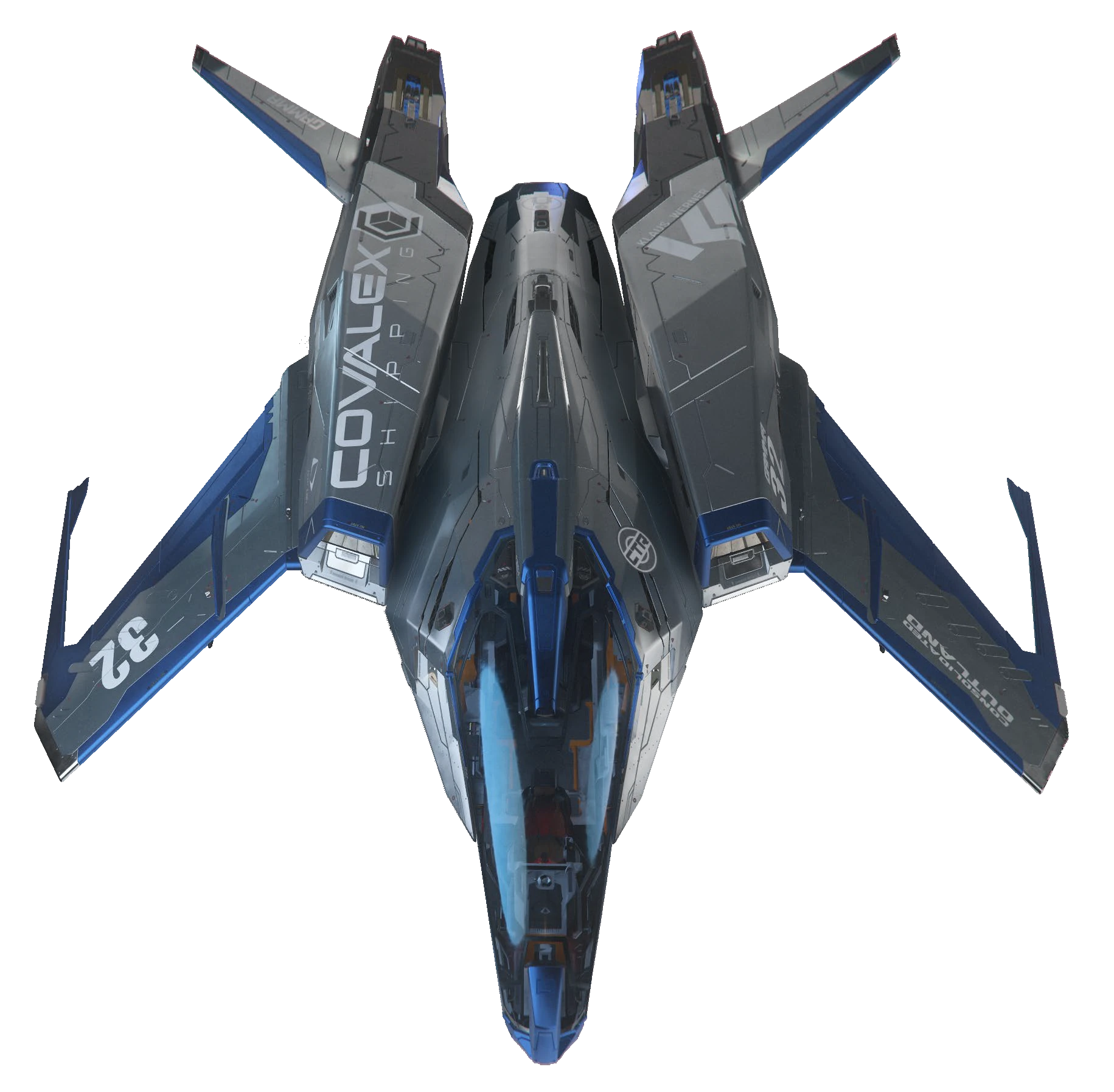 Mustang Gamma - Above front transparent in Star Citizen