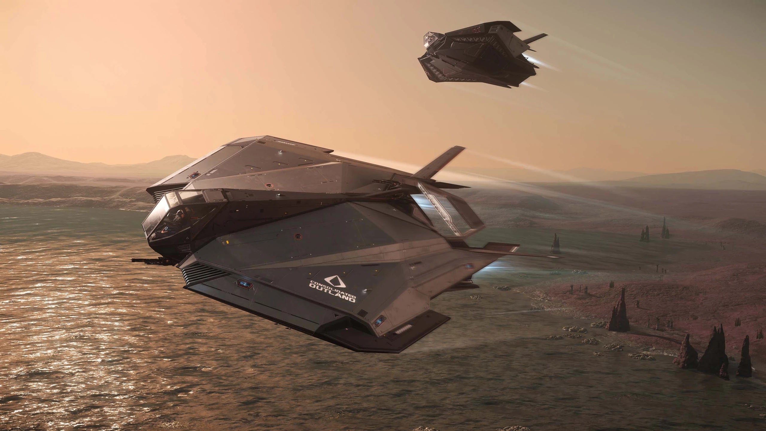 Flying concept art of the Nomad