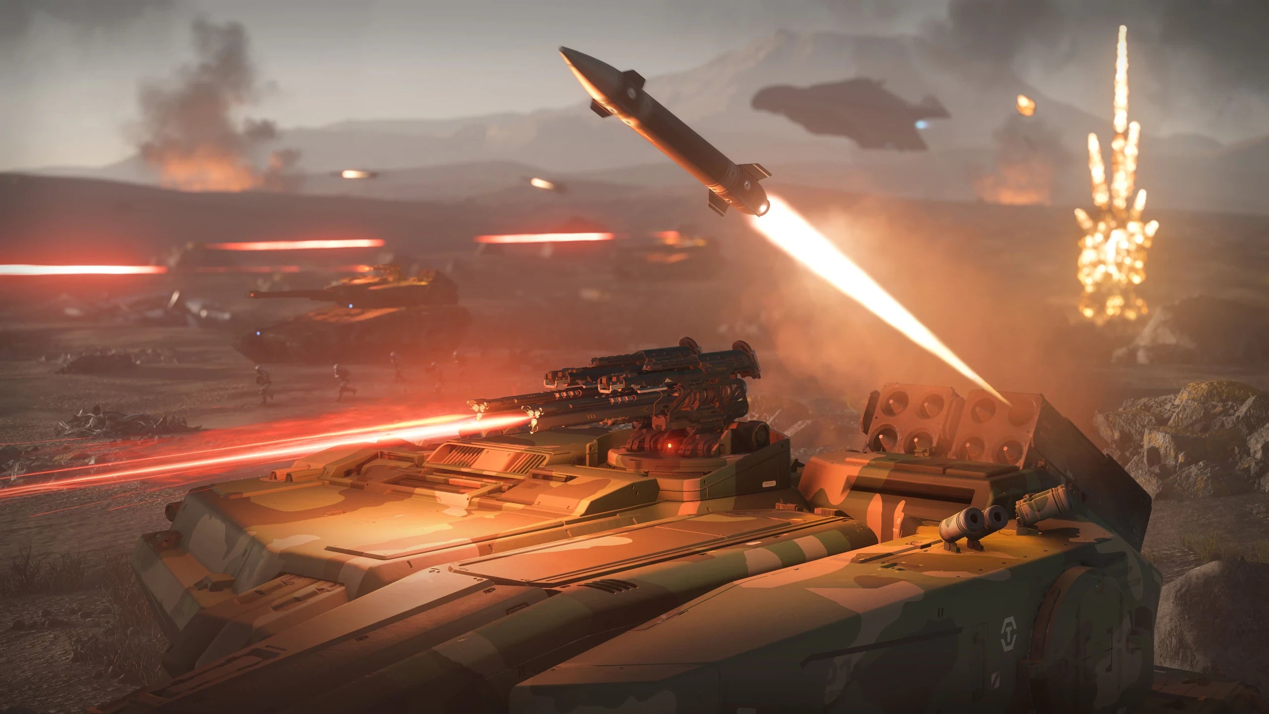 Nova Tank - Nova firing missiles in Star Citizen