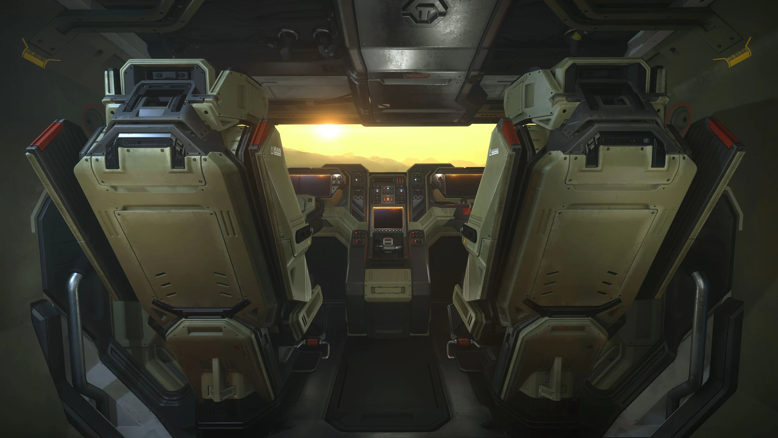 Nova Tank - Nova cockpit, showing driver and co-driver seat in Star Citizen