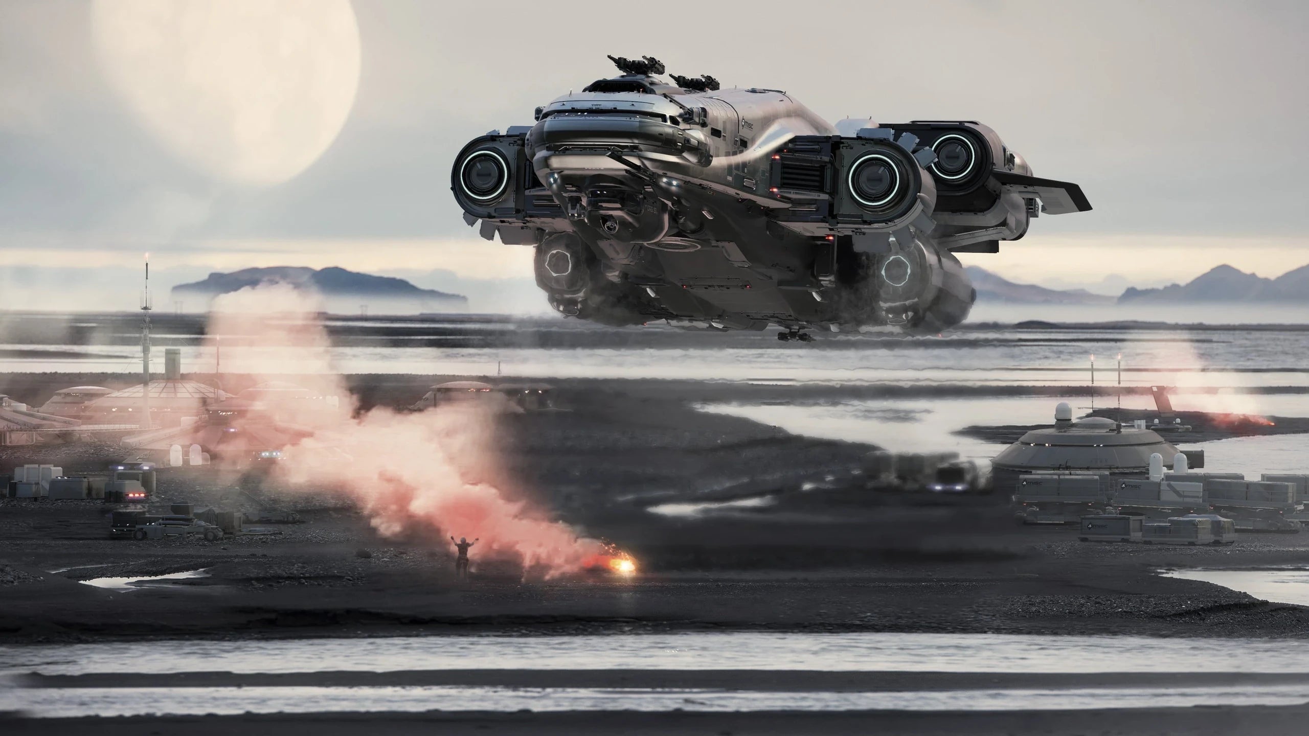 Odyssey - landing at a surface outpost in Star Citizen