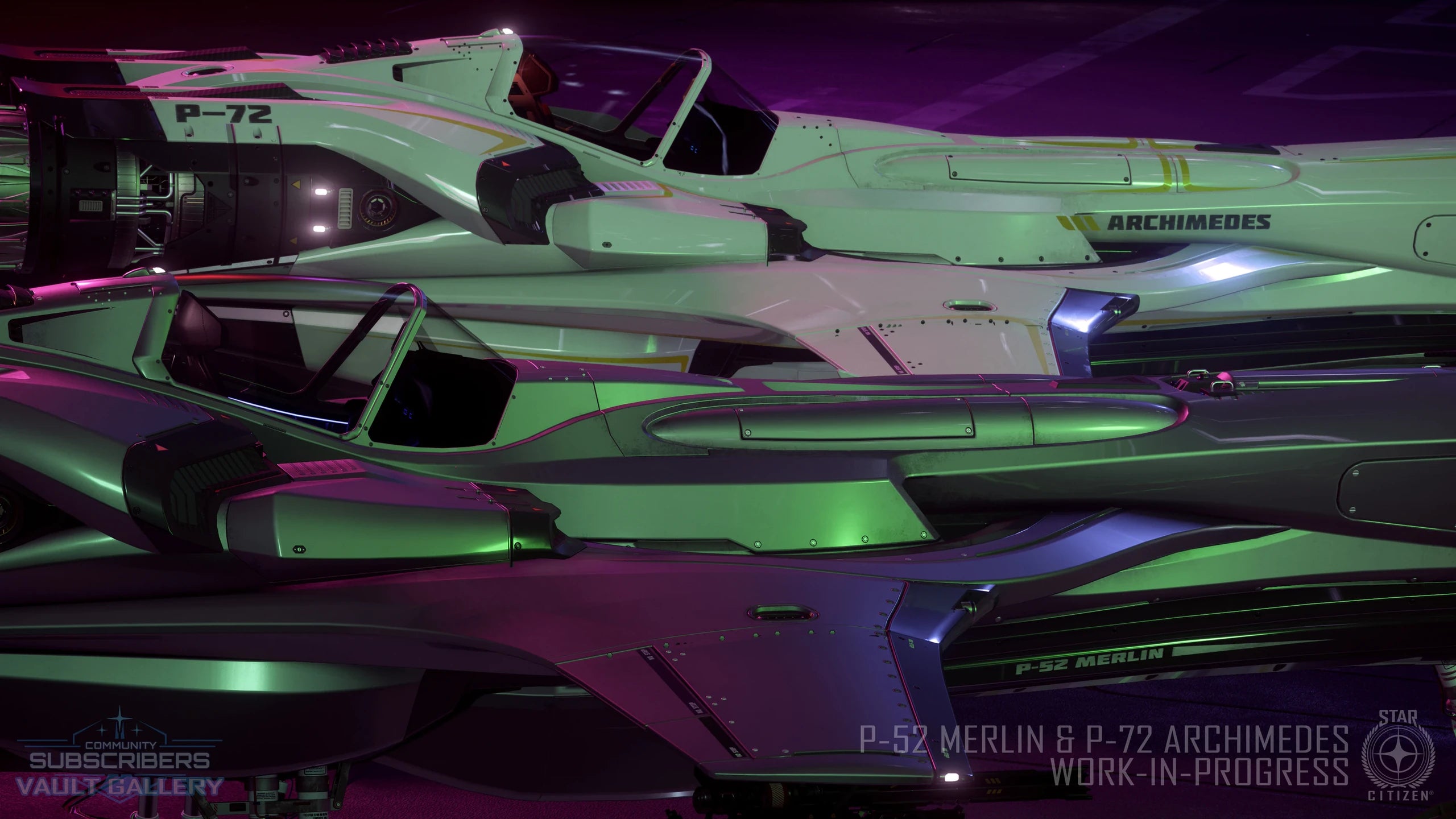 P-72 Archimedes - Merlin and Archimedes side by side in Star Citizen