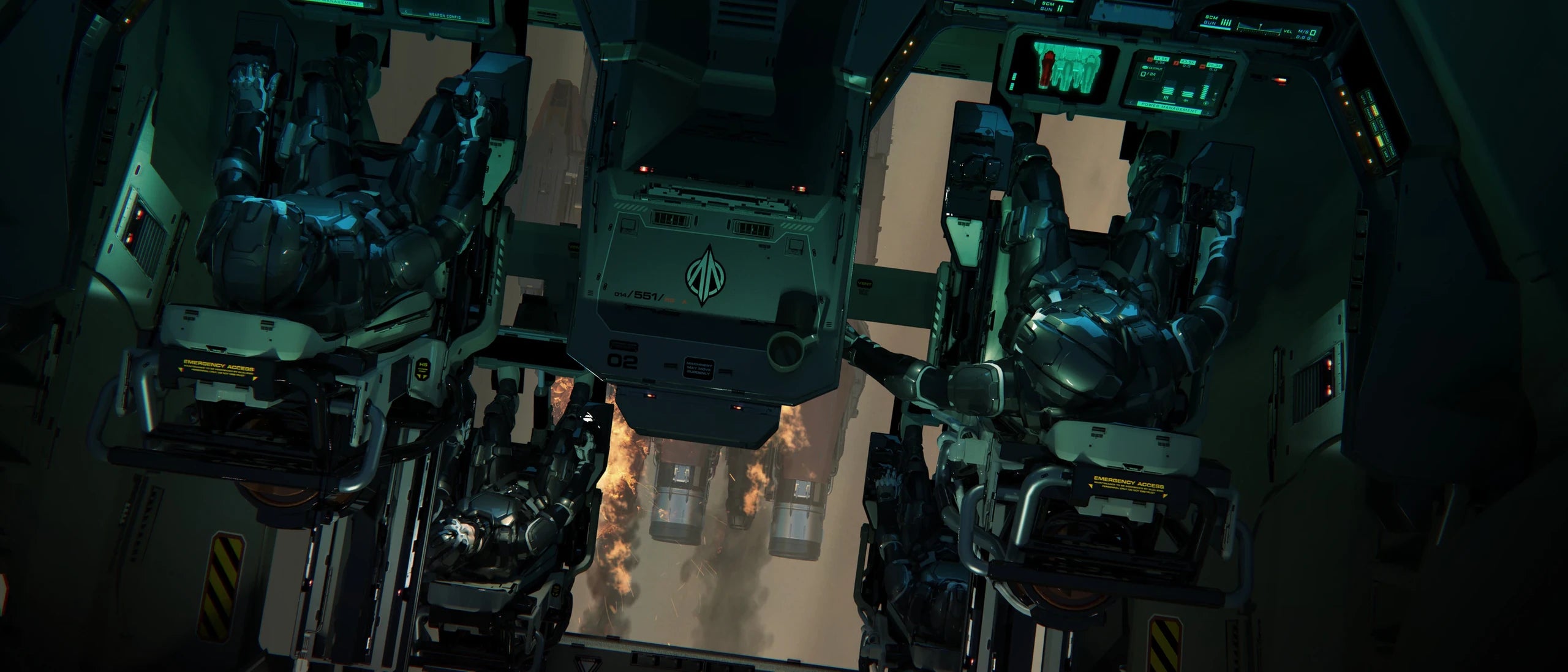 Paladin inside cockpit looking down