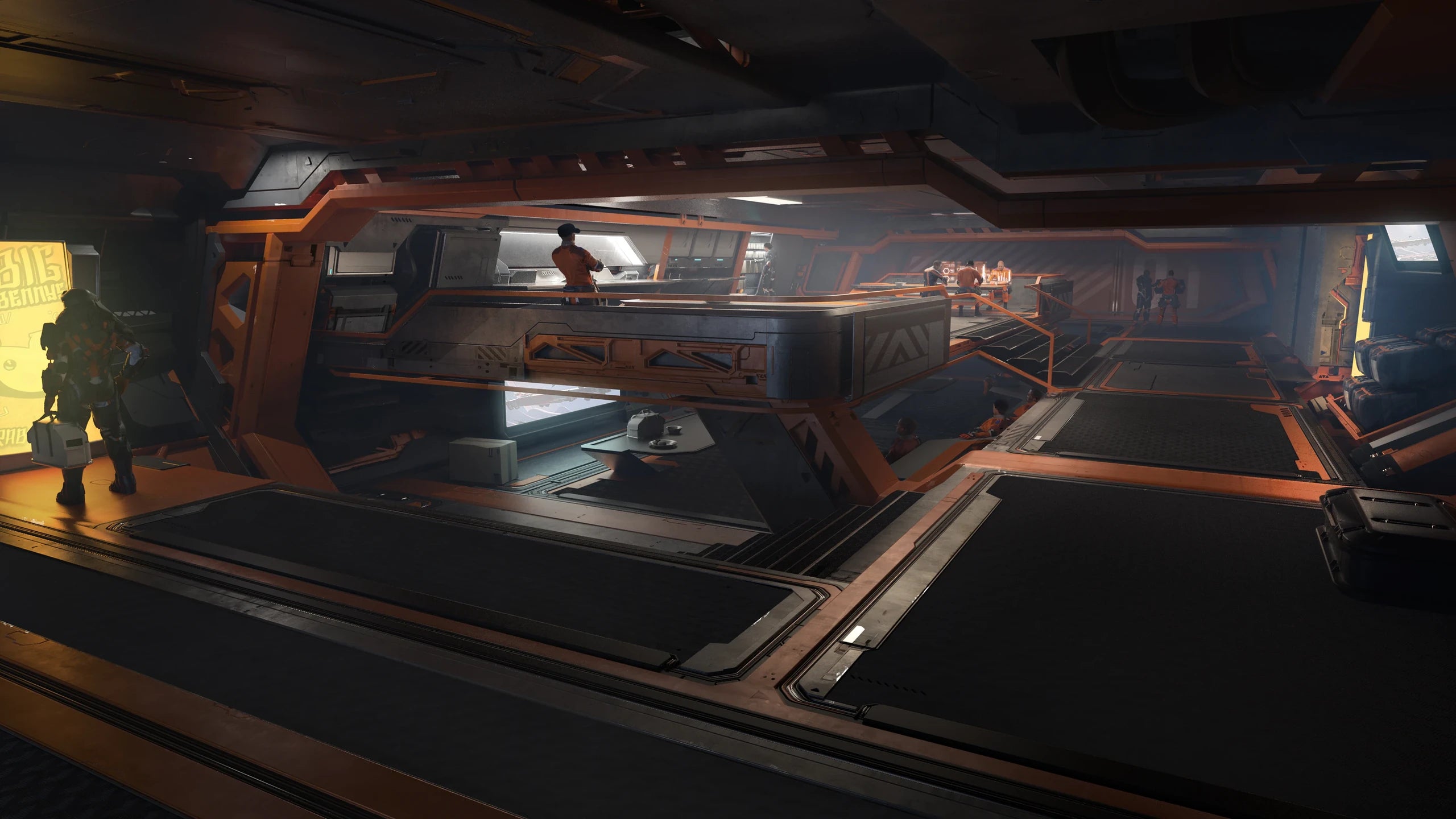 The concept art of Pioneer's engine room