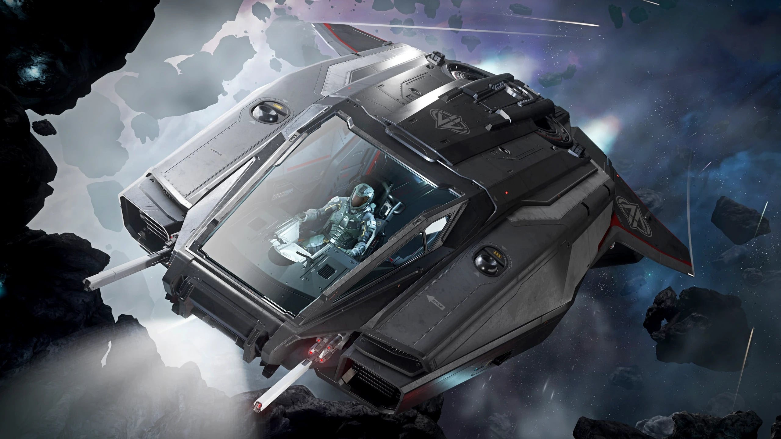 Pisces C8R - Pisces C8 flying away from Carrack through debris field