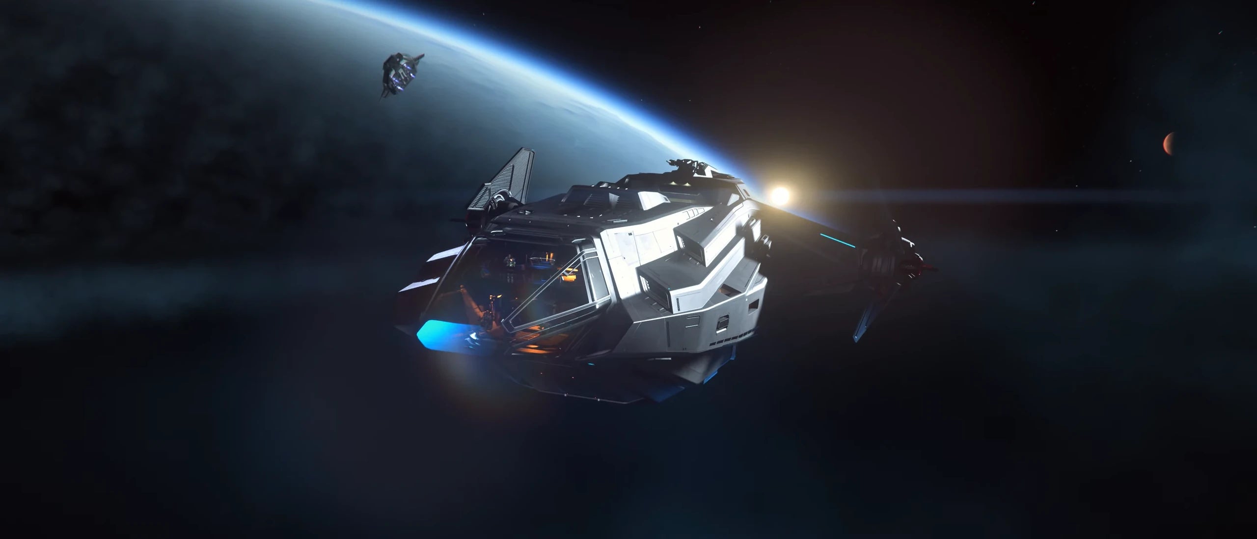 Pisces C8R - Carrack in space with a Pisces arriving