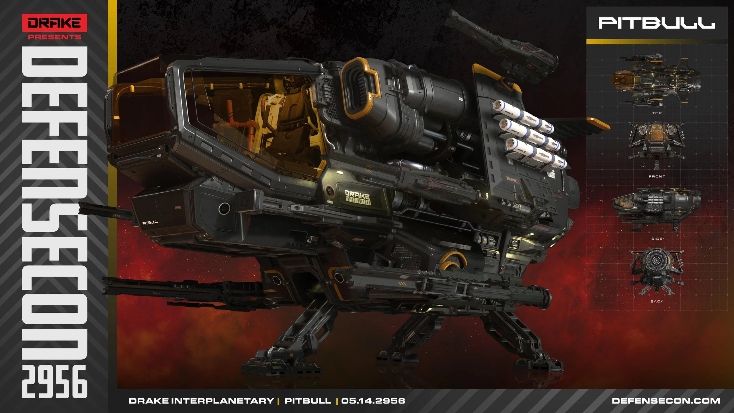 Pitbull - various views for DefenseCon 2956 in Star Citizen